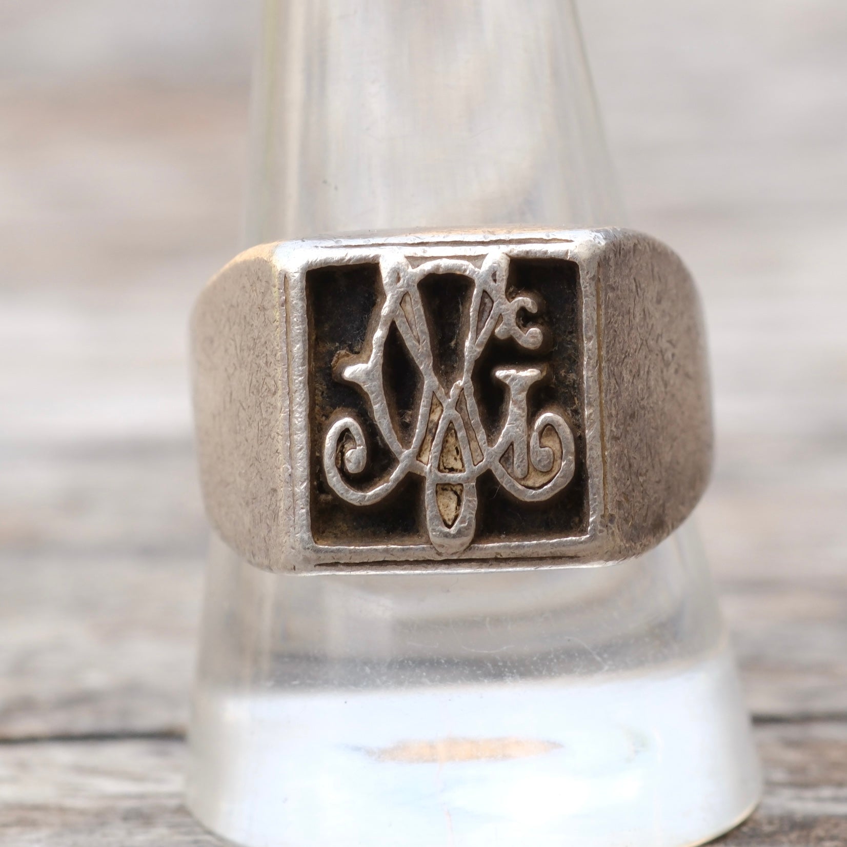 Vintage Sterling Mossimo Signet Ring 10.75