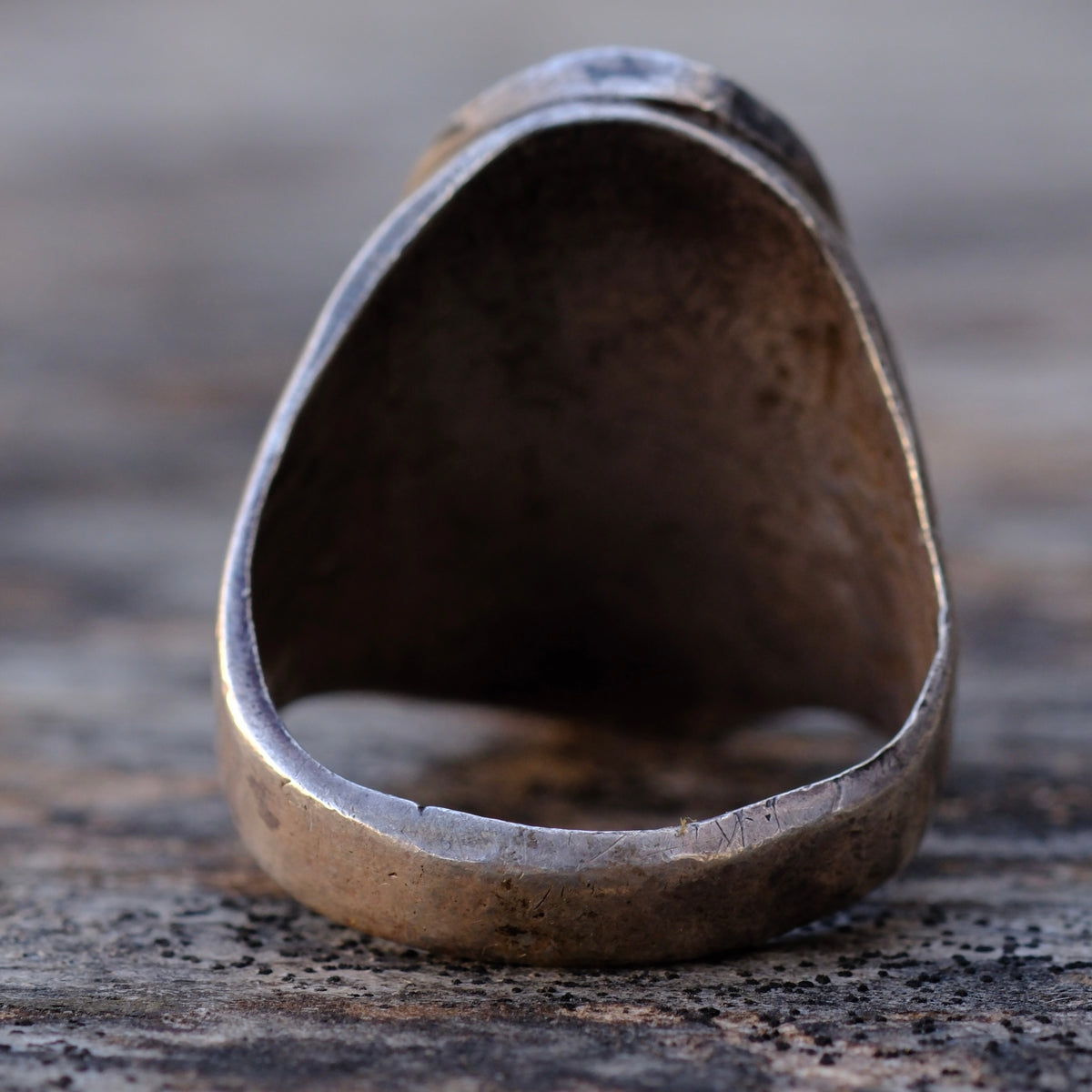 Vintage Sterling Turquoise Inlay Ring 11.5