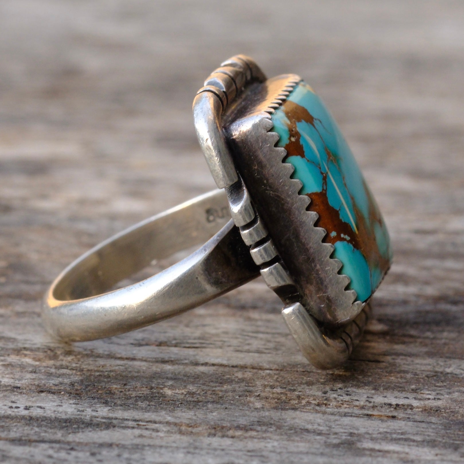 Vintage Sterling Silver Turquoise Ring 6.5