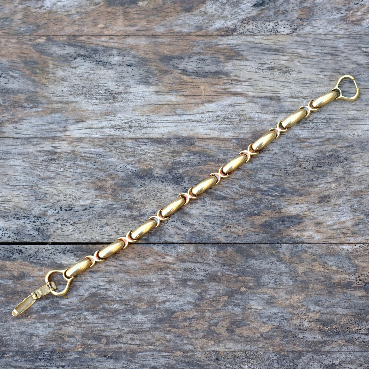 Vintage 14K Gold X Bracelet 7" 21.6 Grams