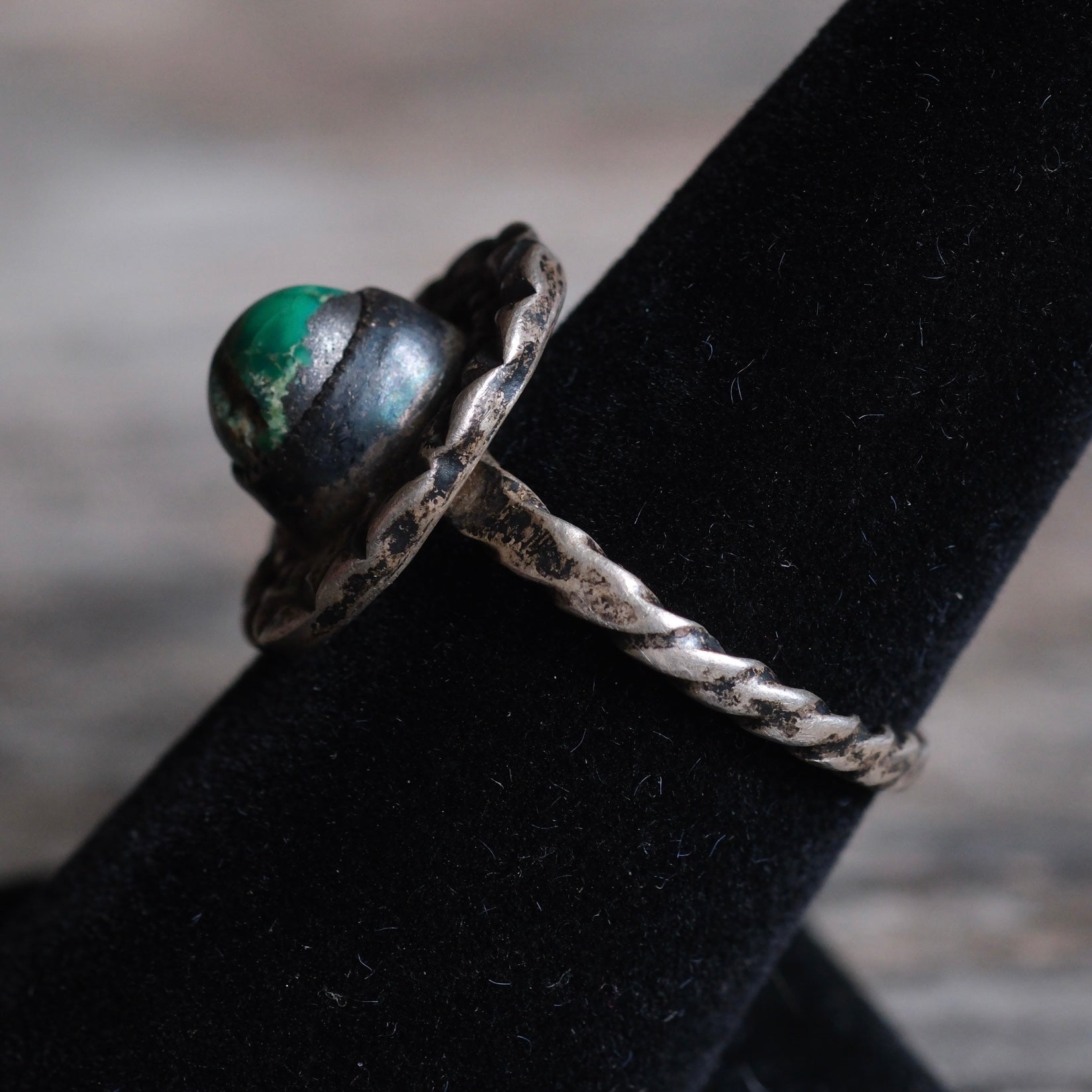 Vintage Sterling Turquoise Ring 7.25
