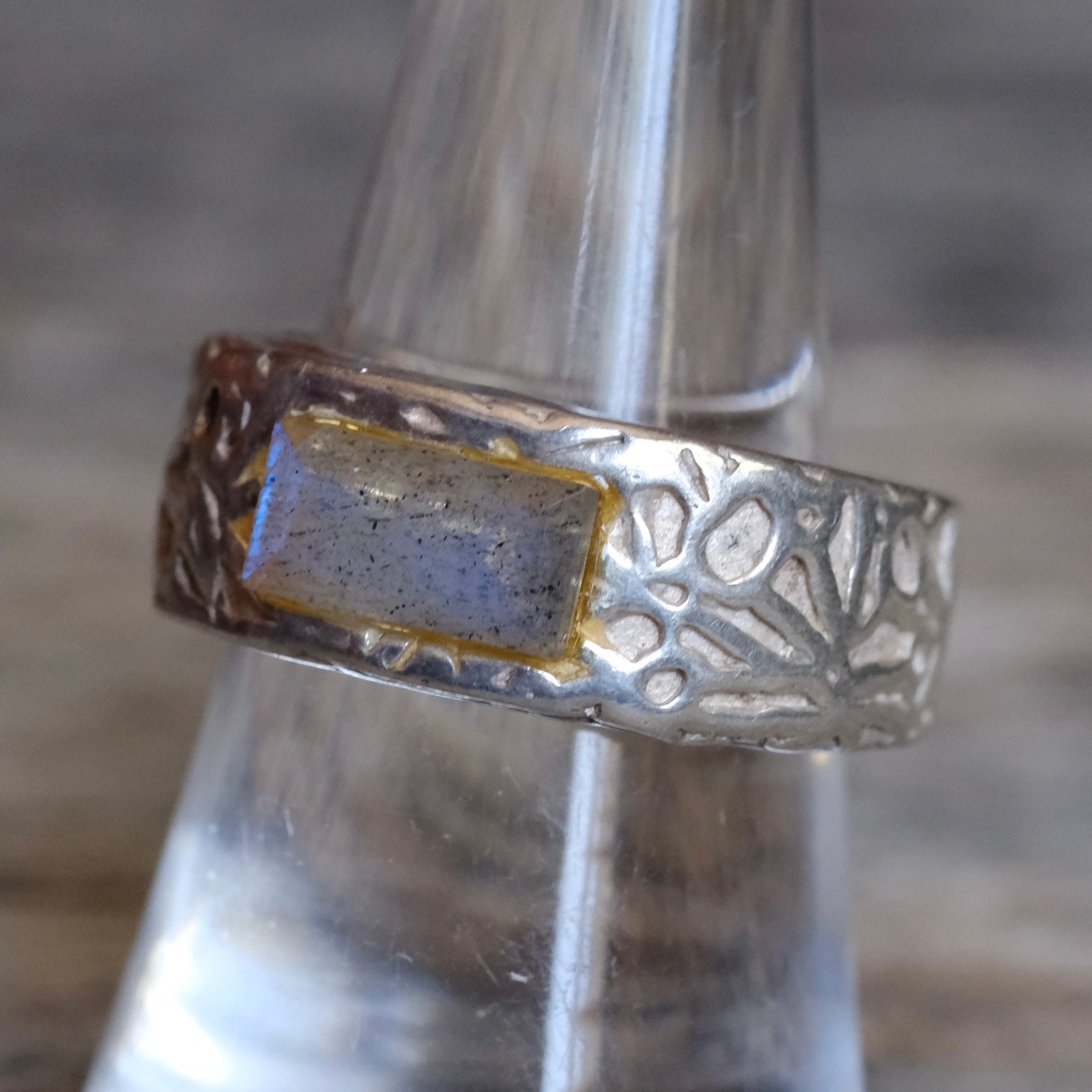 Vintage Sterling Labradorite Ring 8.25