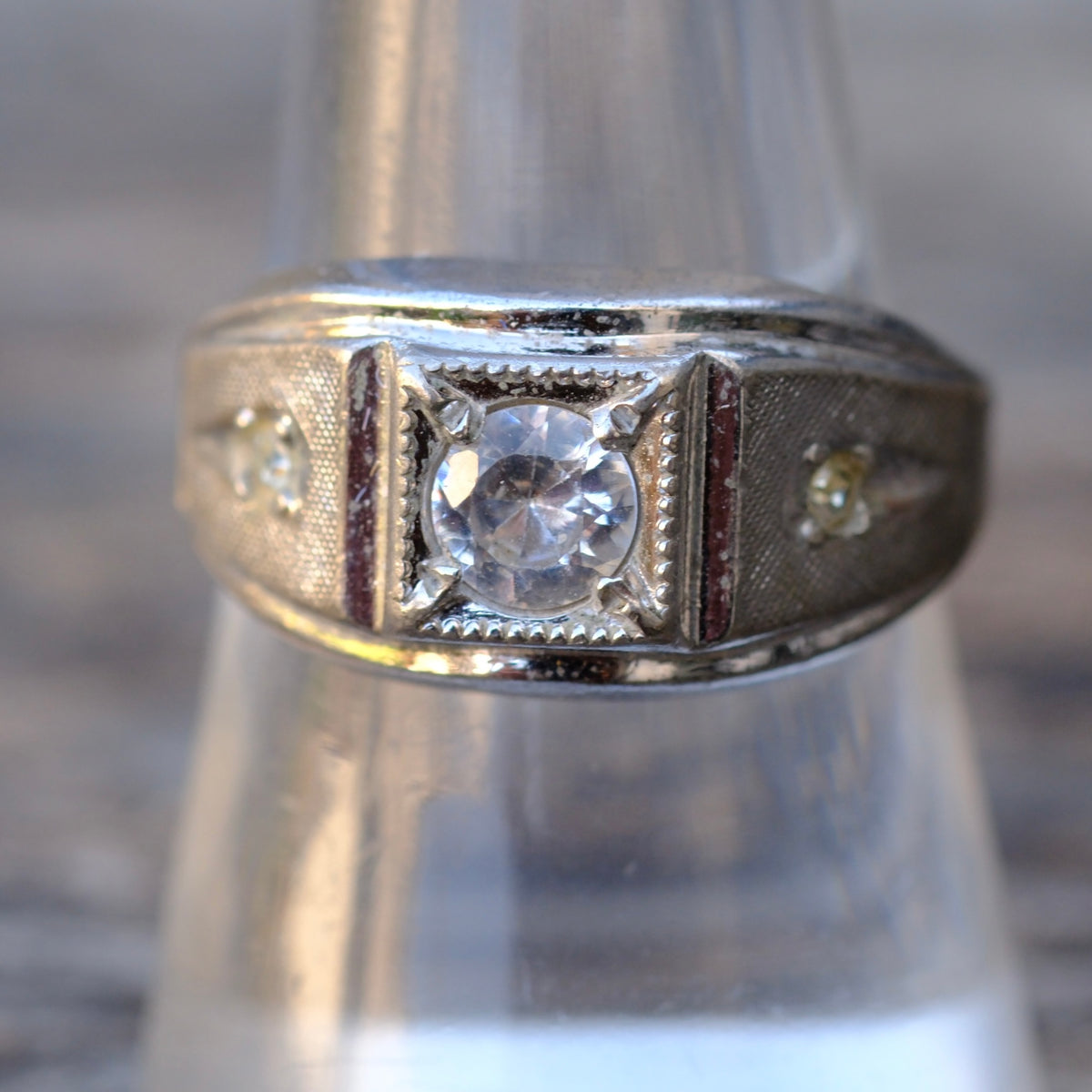 Vintage Sterling CZ Ring 8.75