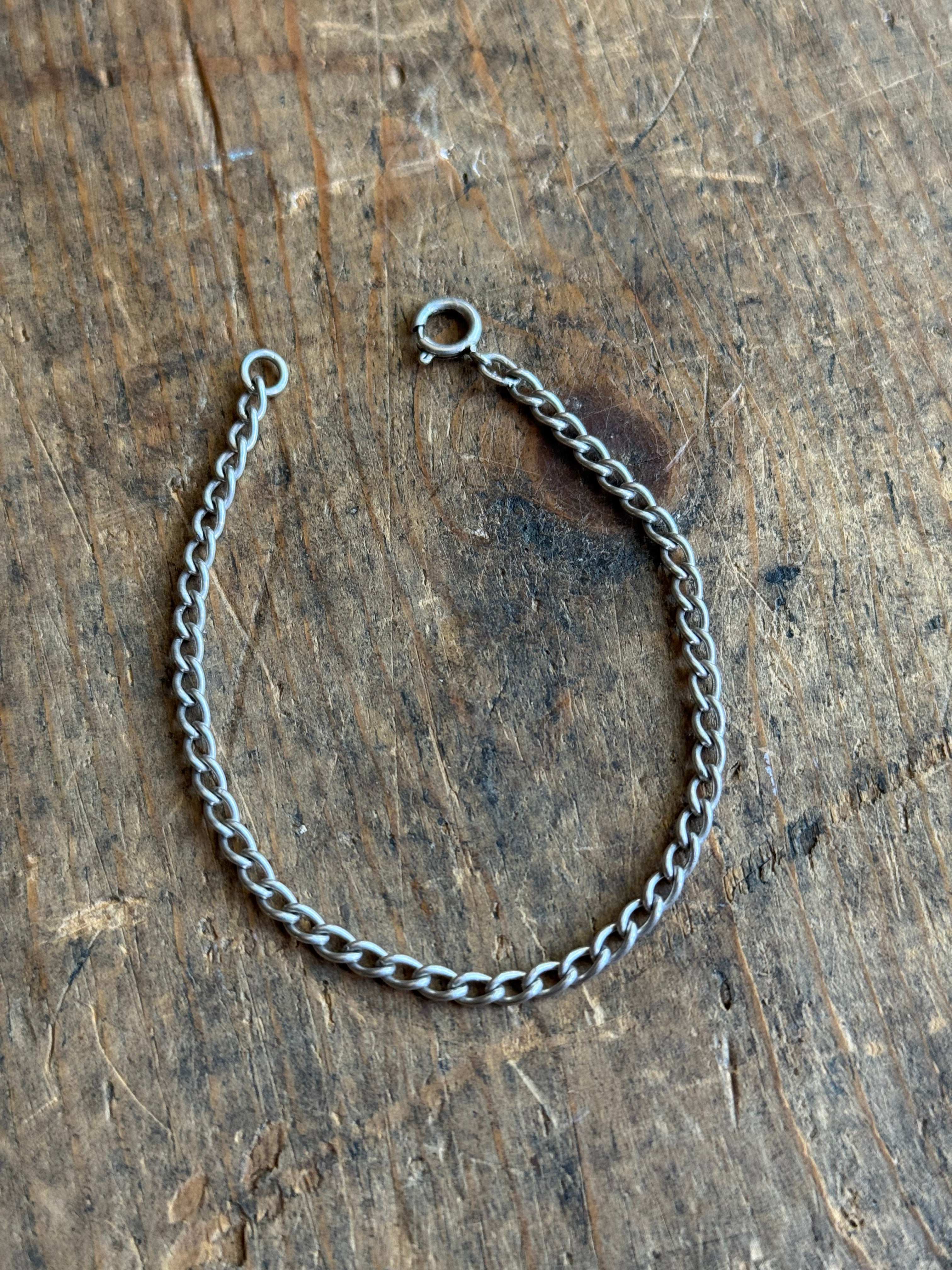 Vintage Sterling Silver Curb Chain Bracelet 6.5"