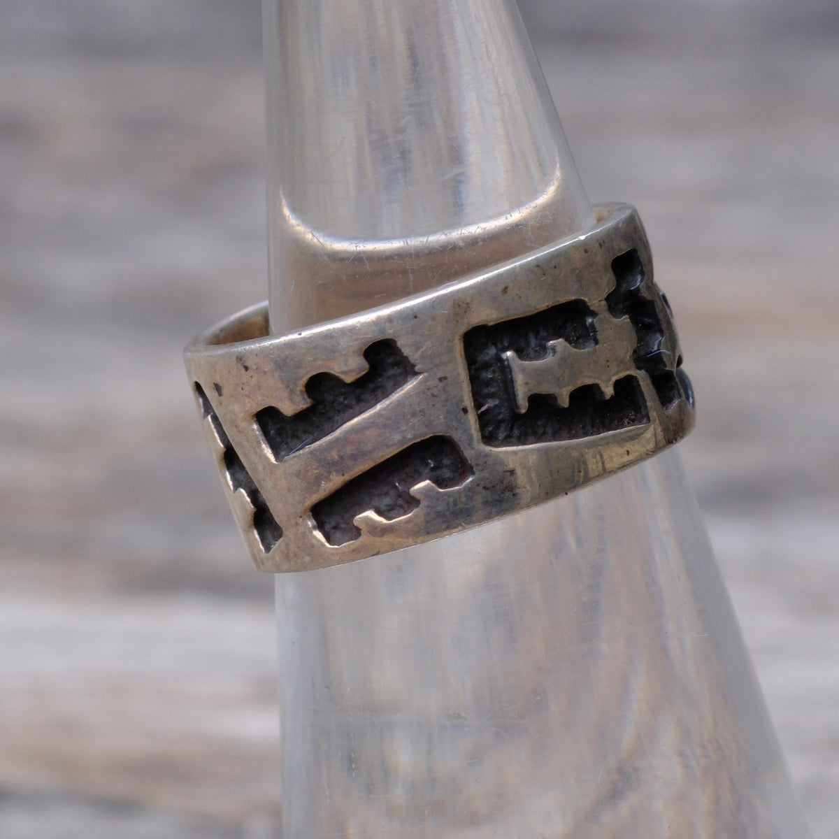 Vintage Sterling Stamped Band Ring 4.5