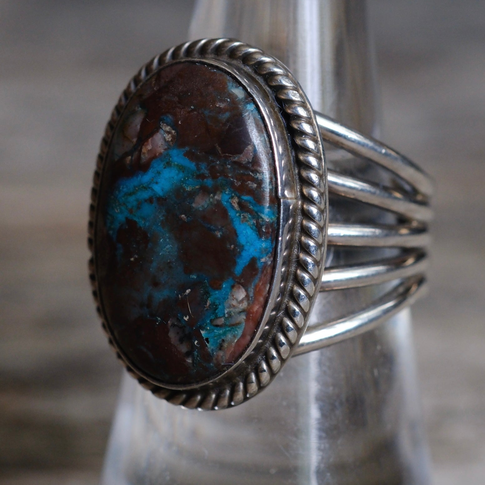 Vintage Sterling Bisbee Turquoise Ring 7.5