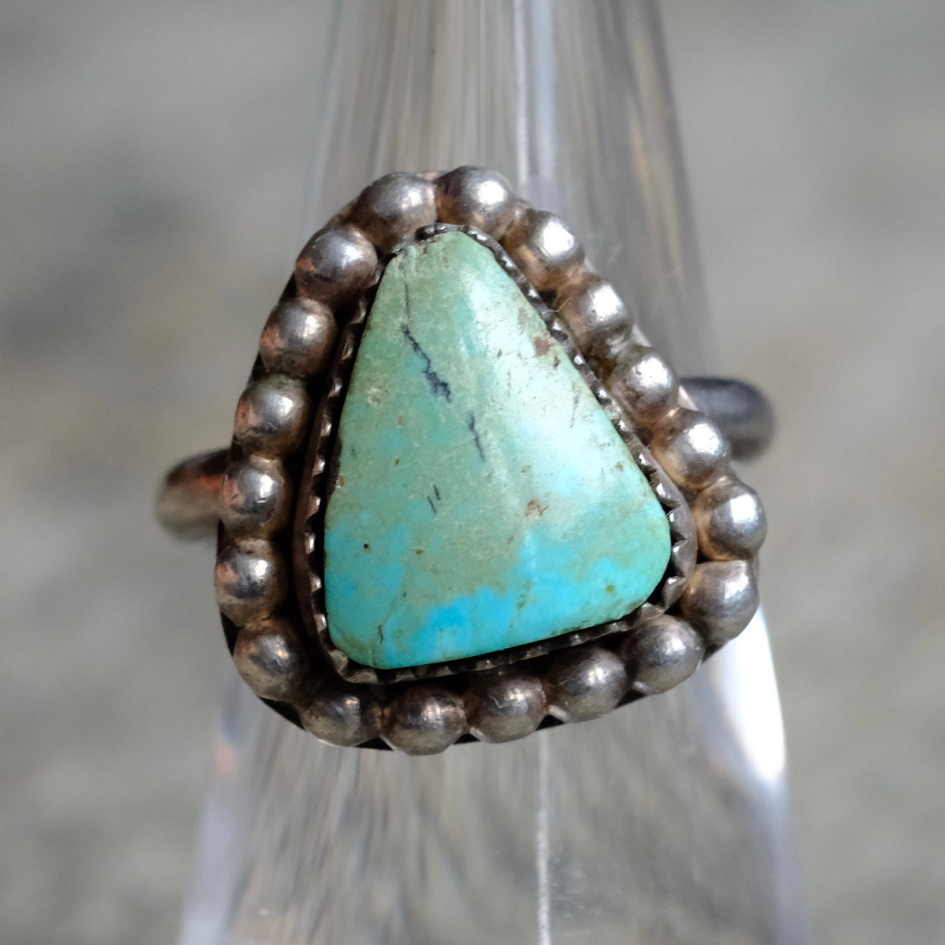 Vintage Sterling Turquoise Ring 5.75