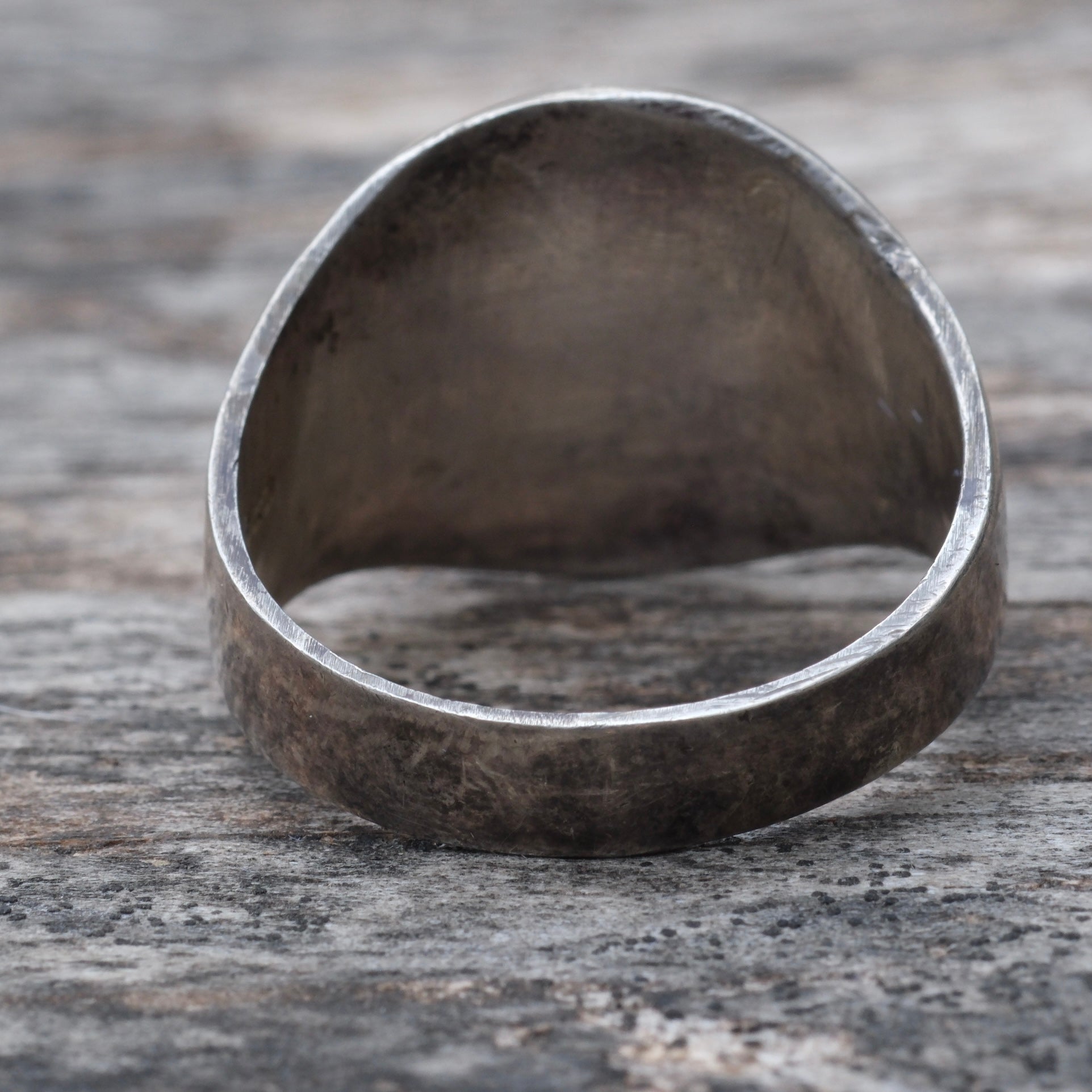 Vintage Sterling Aztec Calendar Ring 10.75