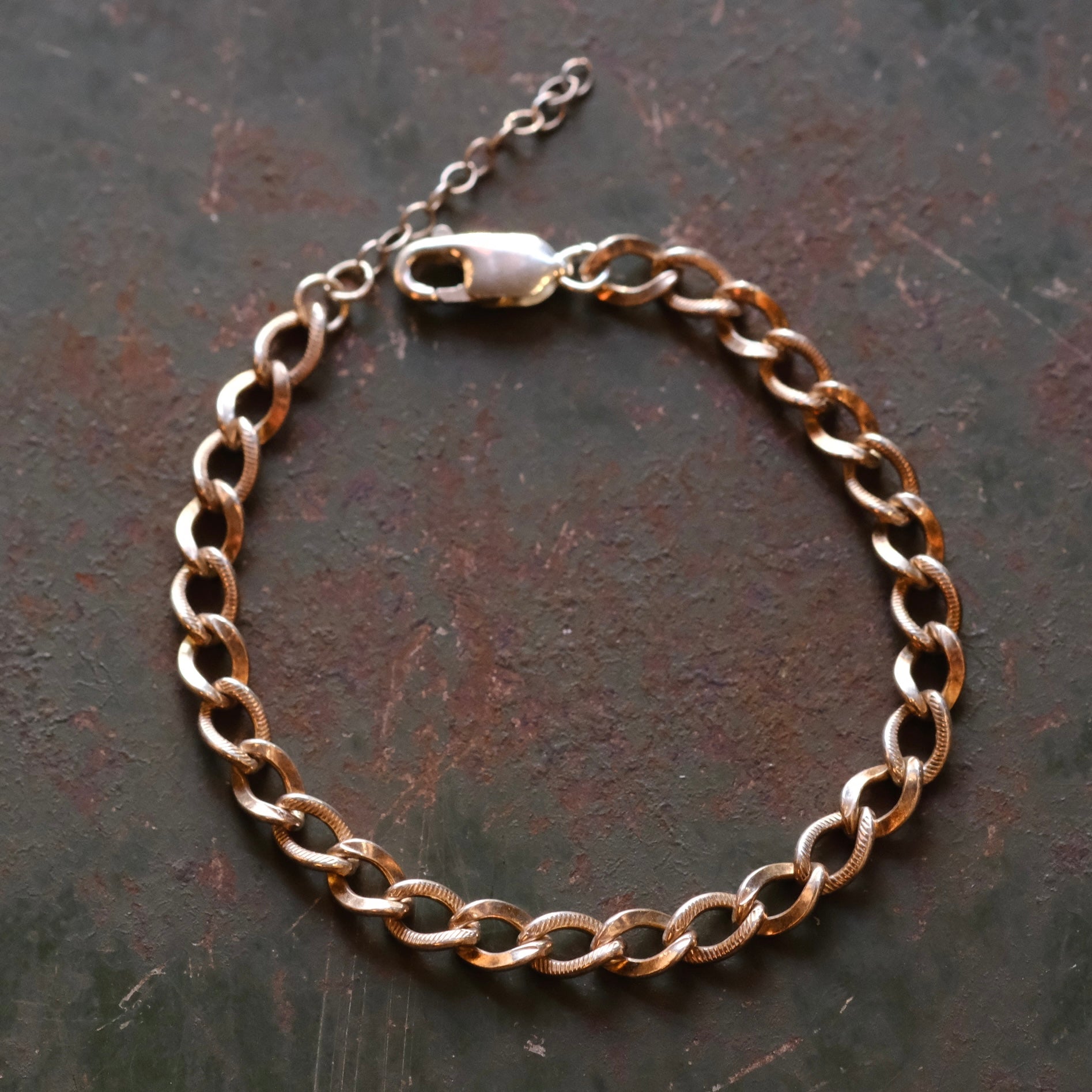 Vintage Sterling Silver Curb Chain Bracelet