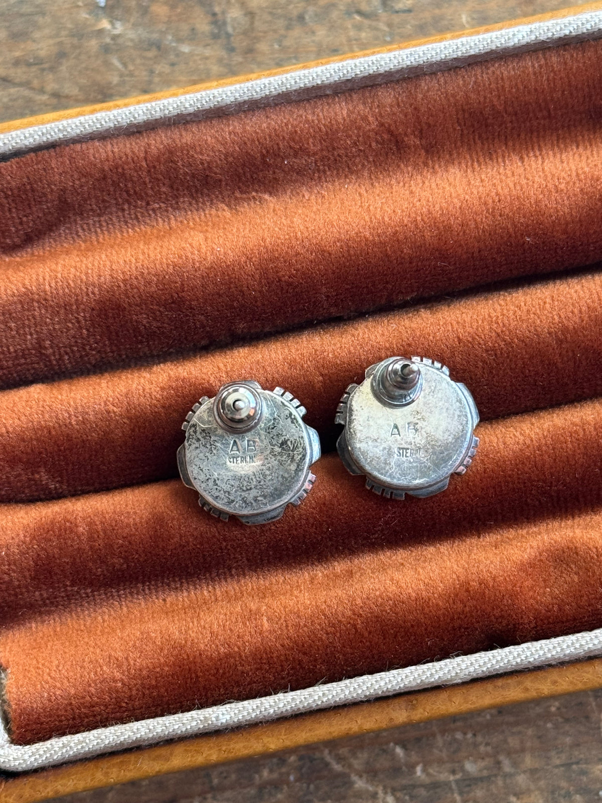 Vintage Sterling Silver Galaxy Opal Sawcut Earrings