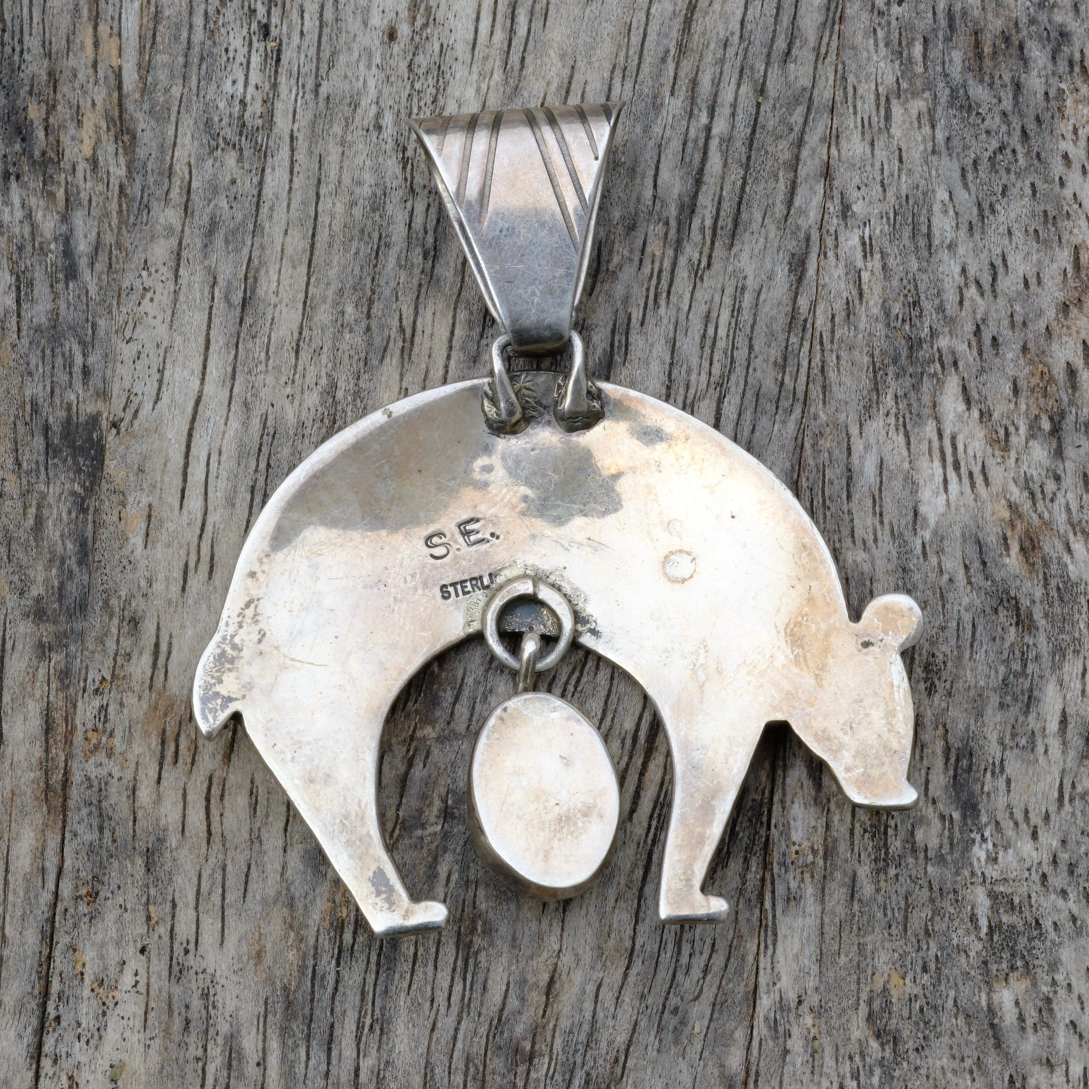 Huge Vintage Sterling Bear Pendant