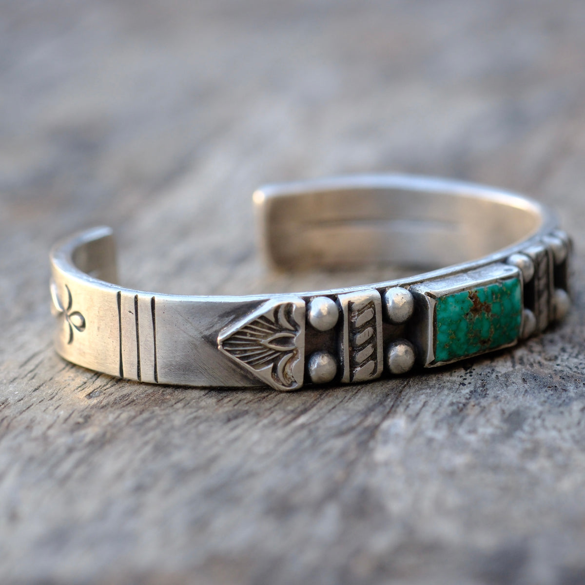 Joe O'Neill Turquoise Stamped Cuff Bracelet