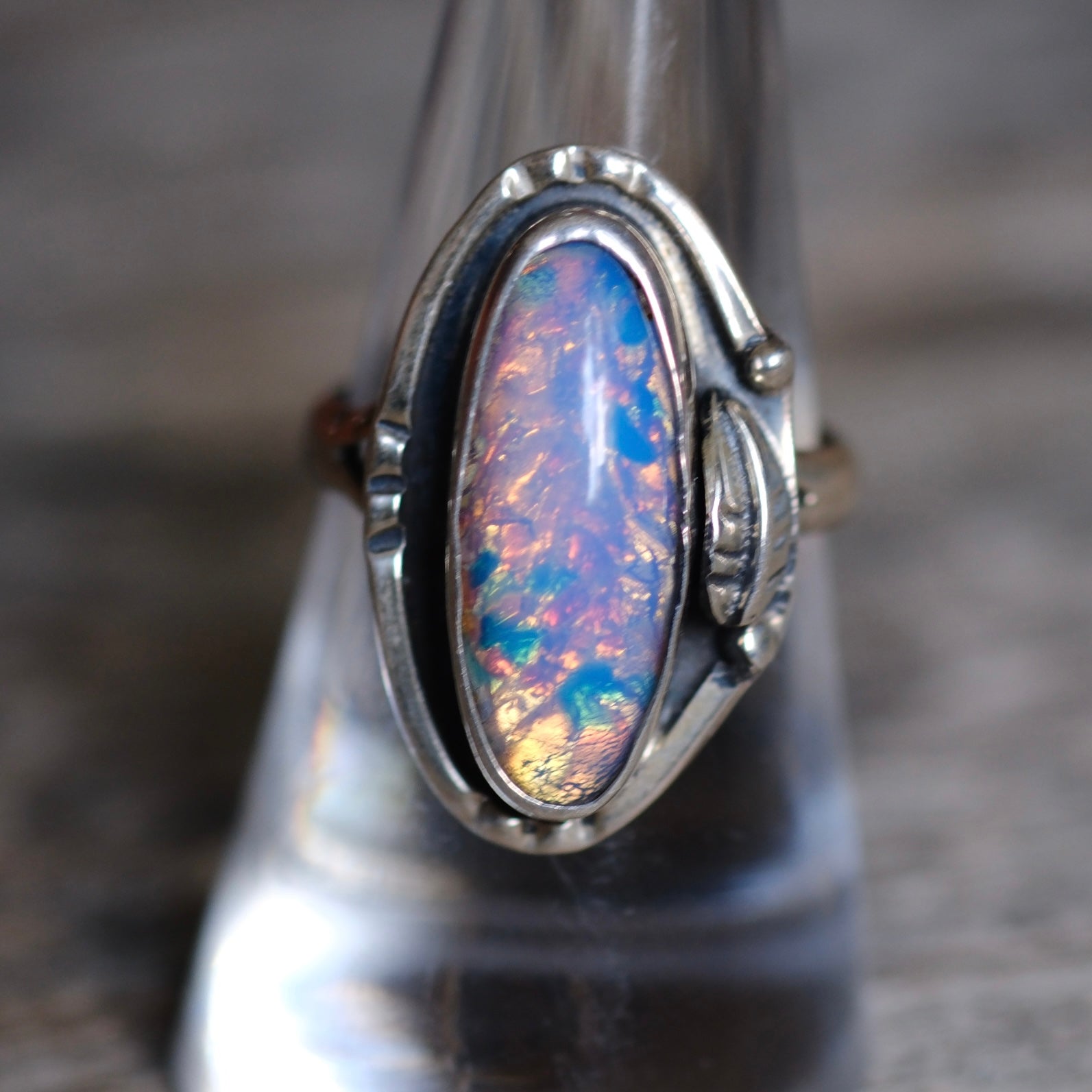Vintage Sterling Foil Ring 7.75