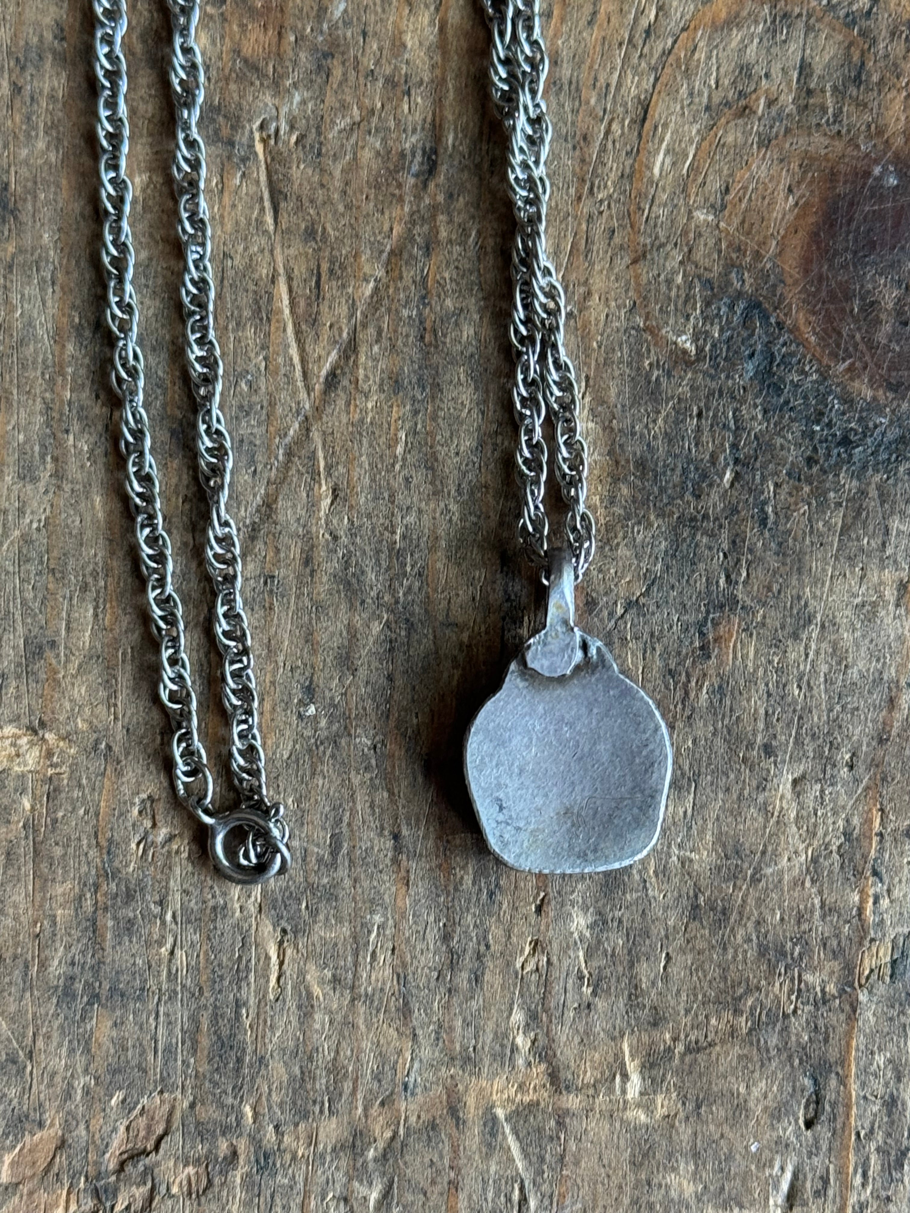 Vintage Sterling Silver Buddha Charm Necklace