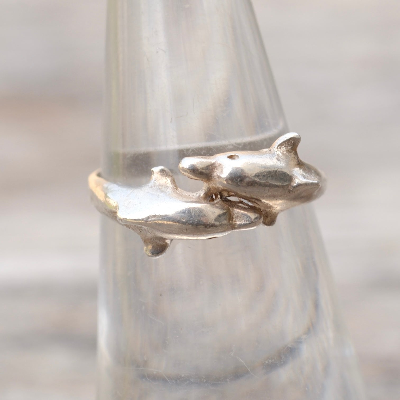 Vintage Sterling Dolphin Ring 5.75