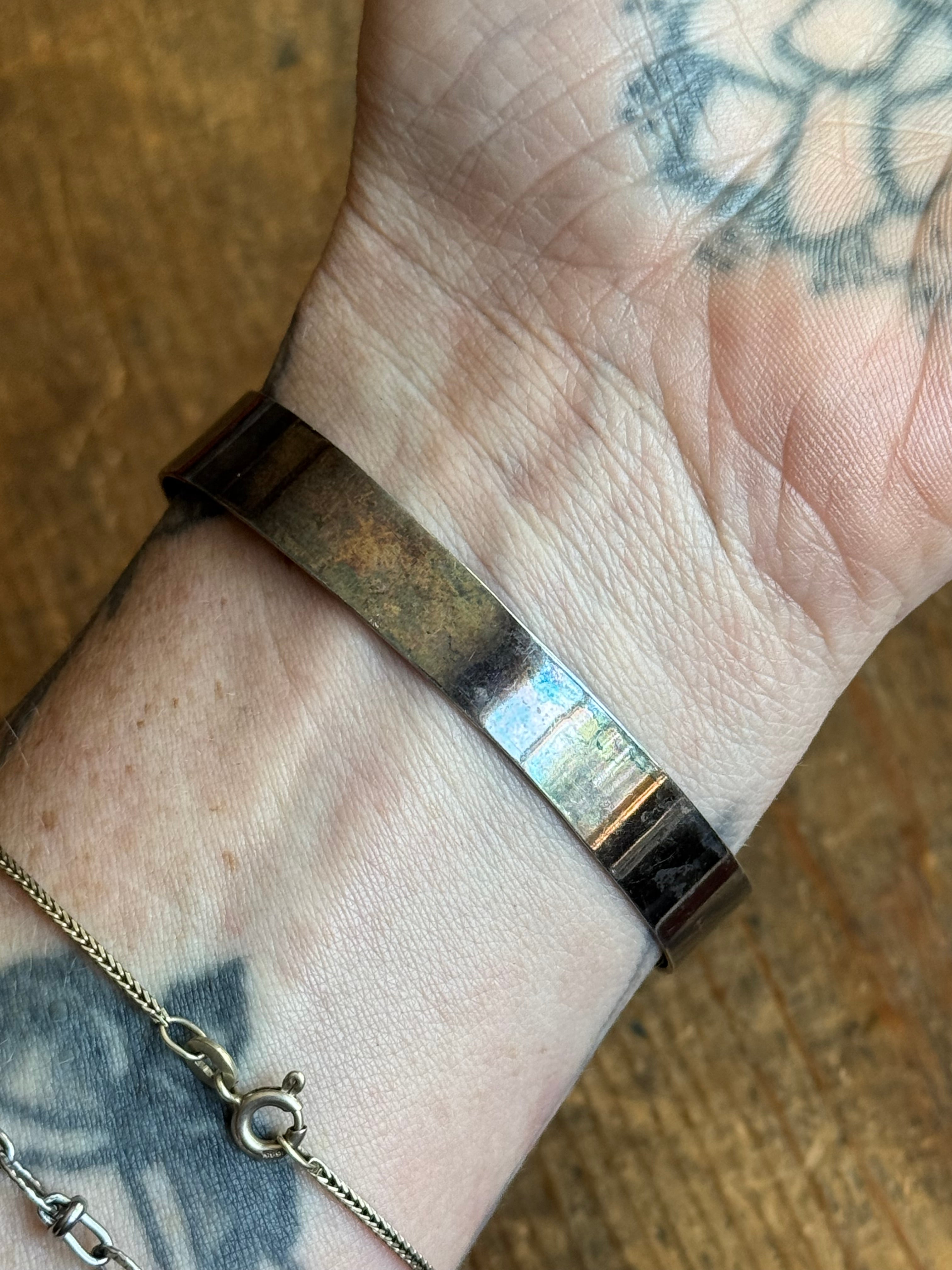 Vintage Sterling Silver Modernist Circle Bracelet E. GRANIT &CO.
