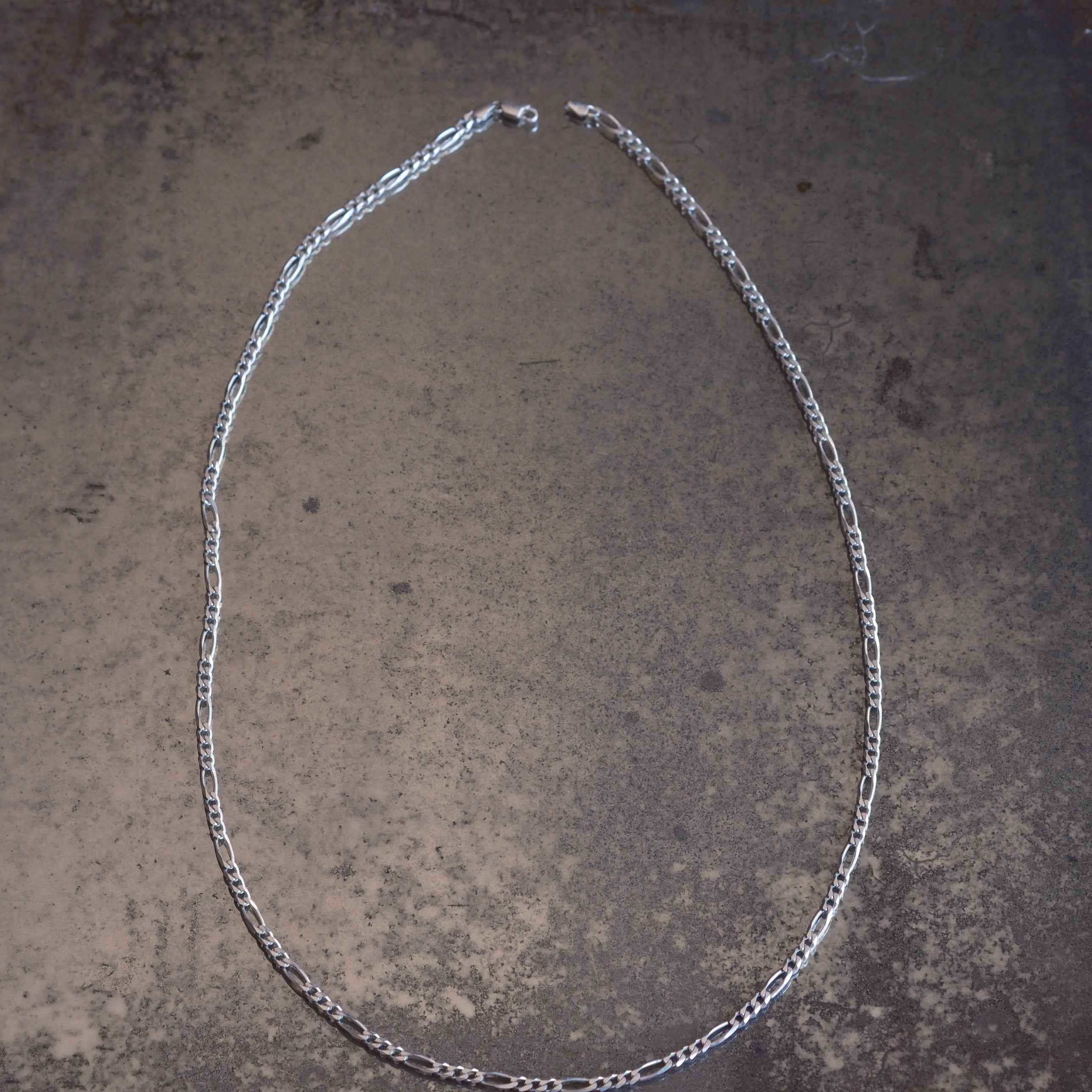 Vintage Sterling Silver Figaro Chain Necklace 30"