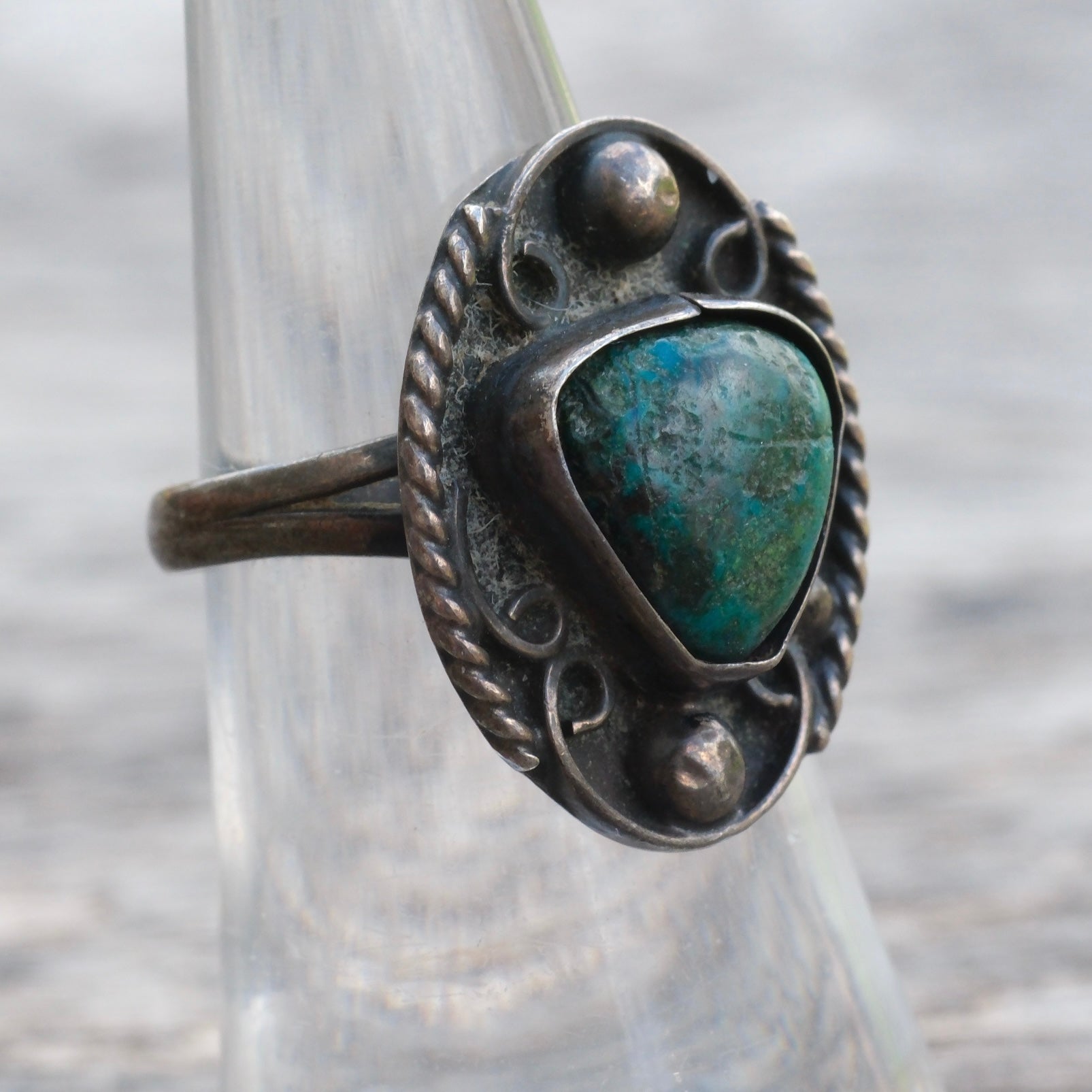 Vintage Sterling Turquoise Ring 6.25