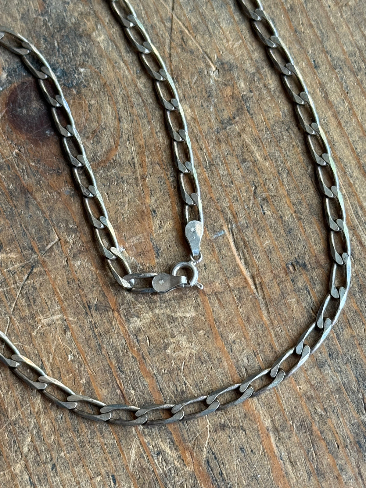 Vintage Sterling Silver 18” Oval Curb Chain