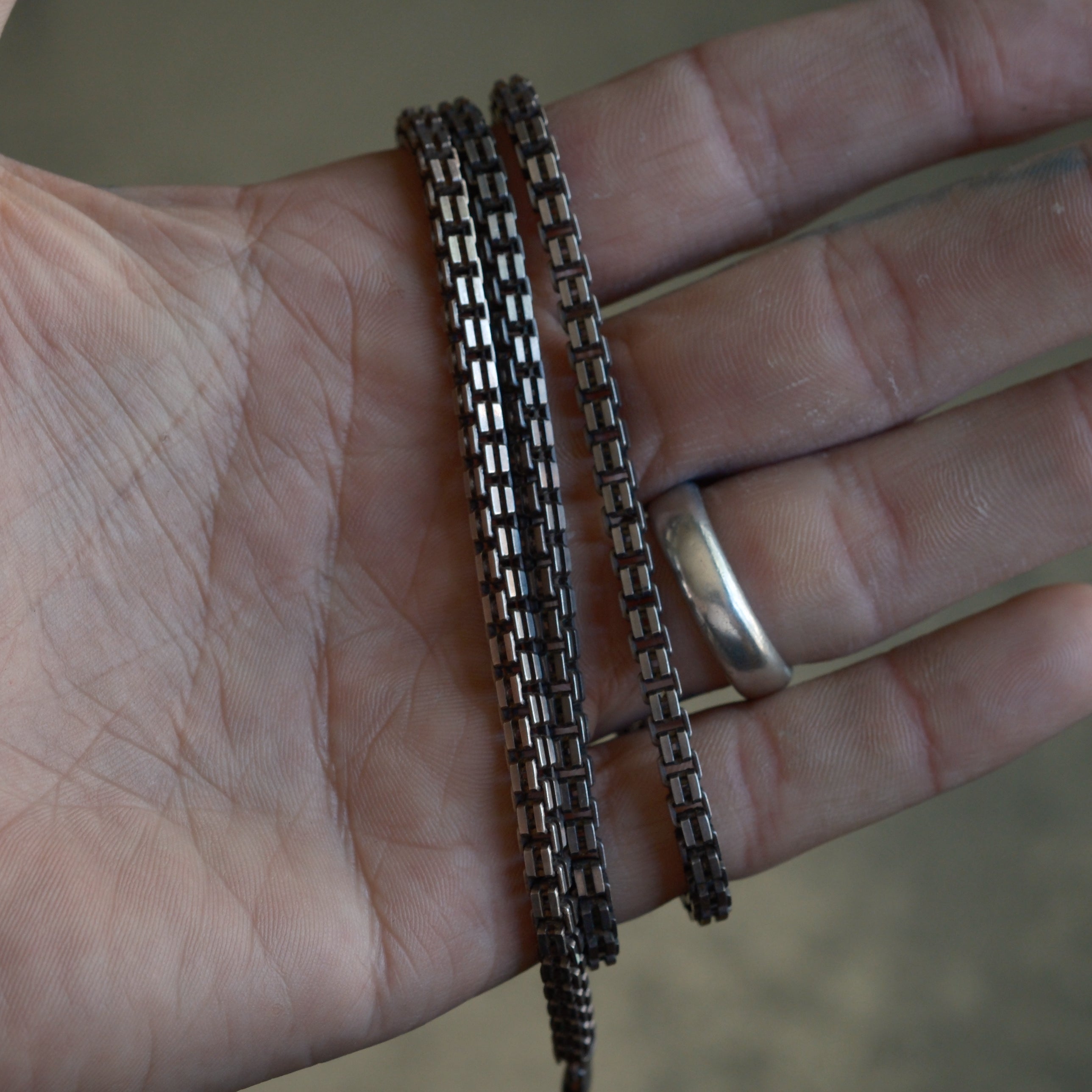 Vintage Sterling Silver Fancy Link Chain Necklace