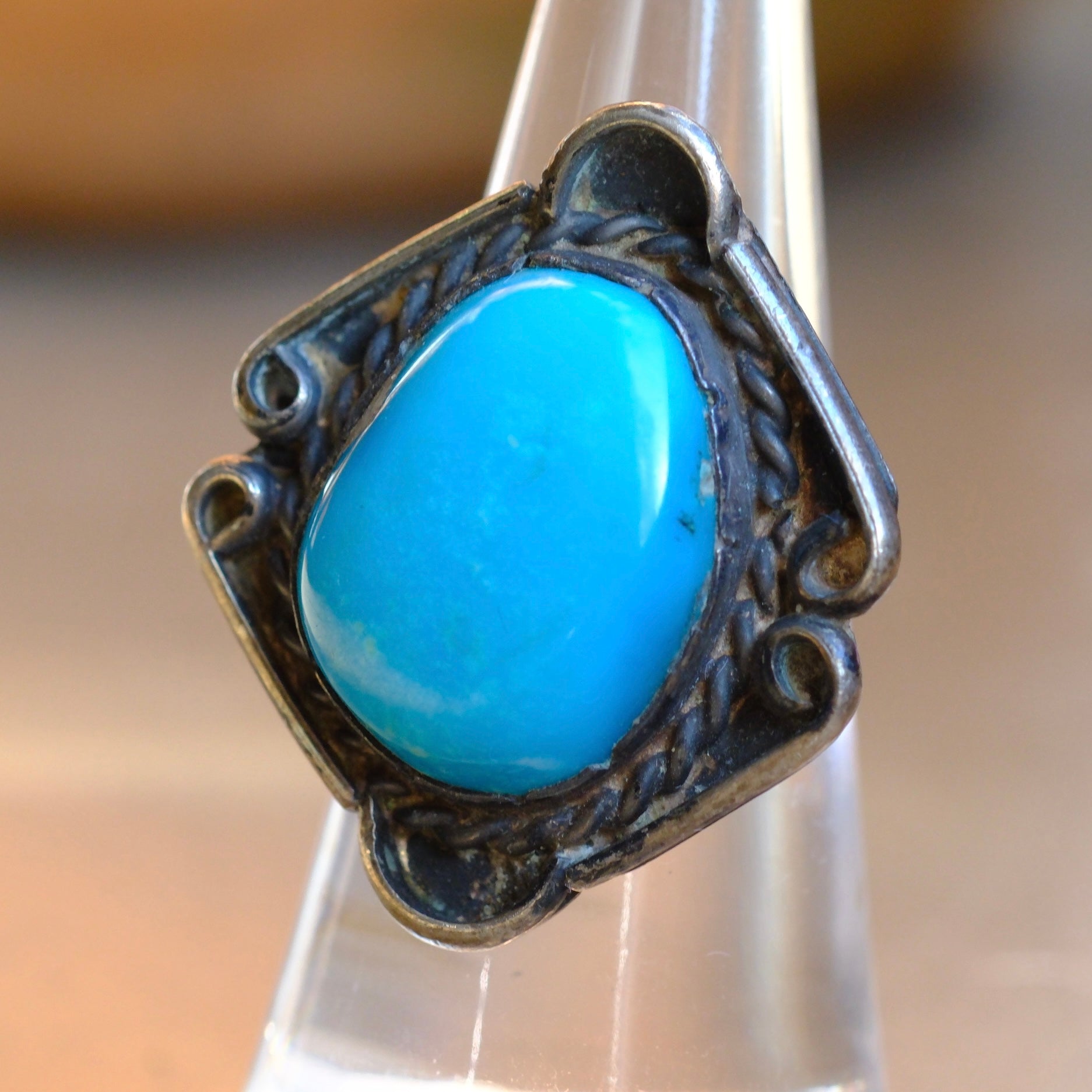 Vintage Sterling Turquoise Ring 6