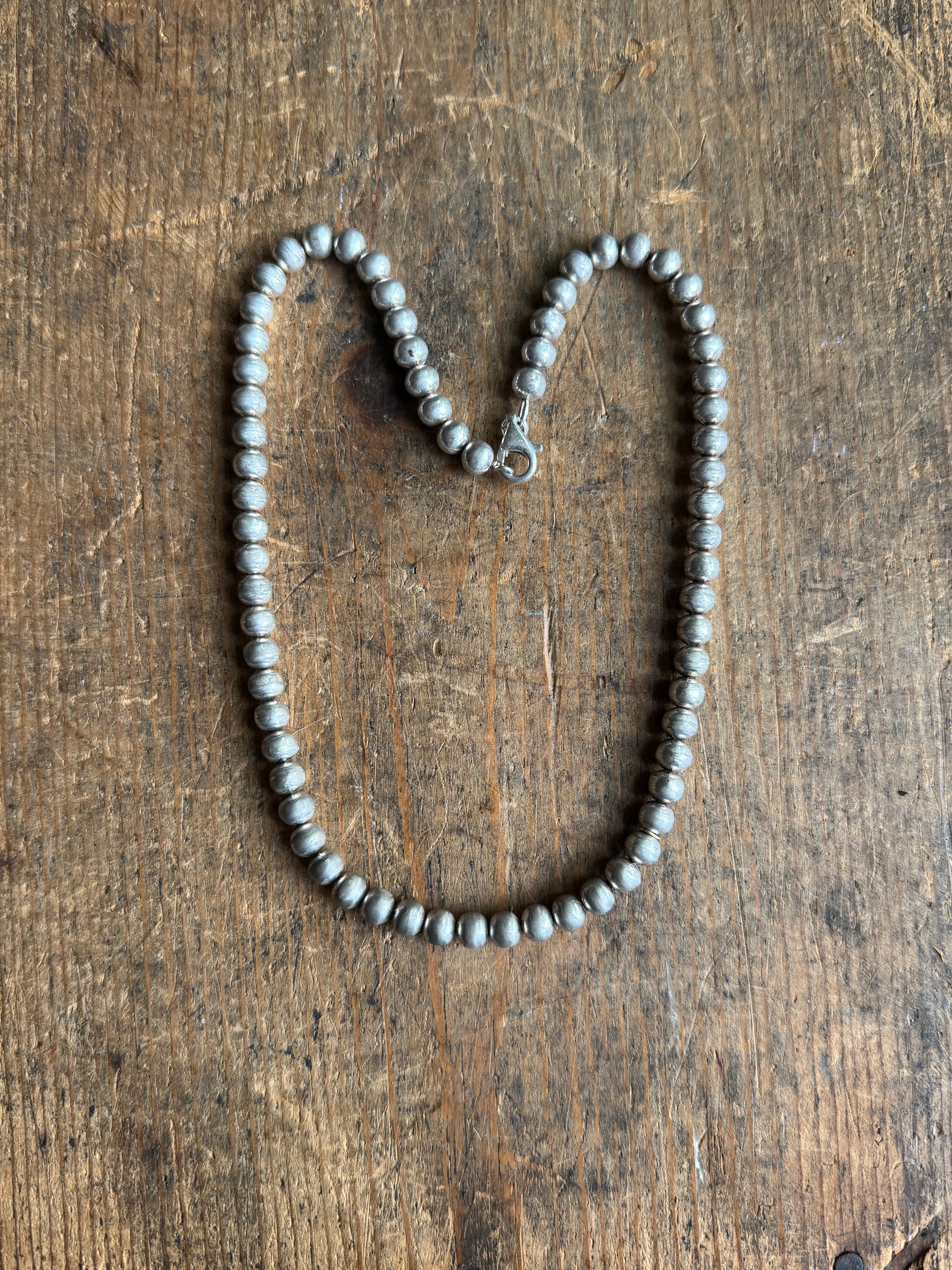Vintage Sterling Silver 16” Beaded Chain