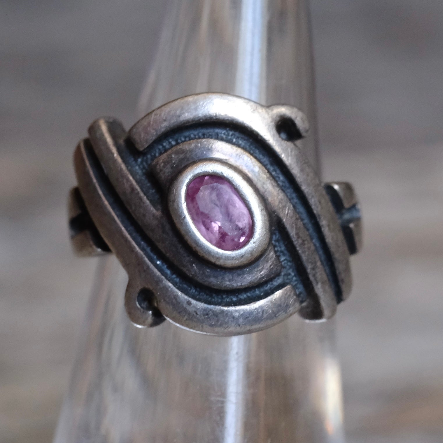 Vintage Sterling Ameythst Ring 5