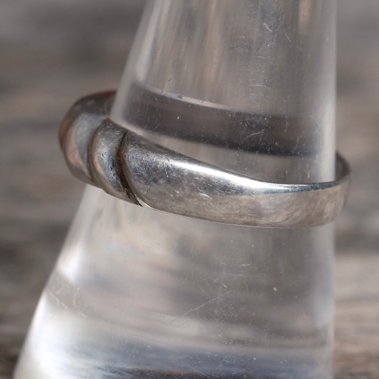 Vintage Sterling Silver Modernist Band Ring 9.75