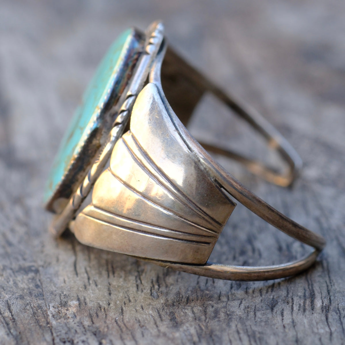 Vintage Sterling Turquoise Winged Cuff Bracelet
