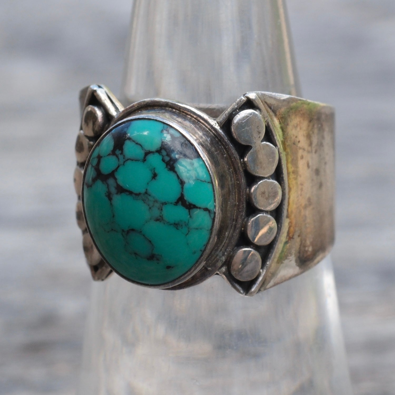Vintage Sterling Turquoise Ring 6.5