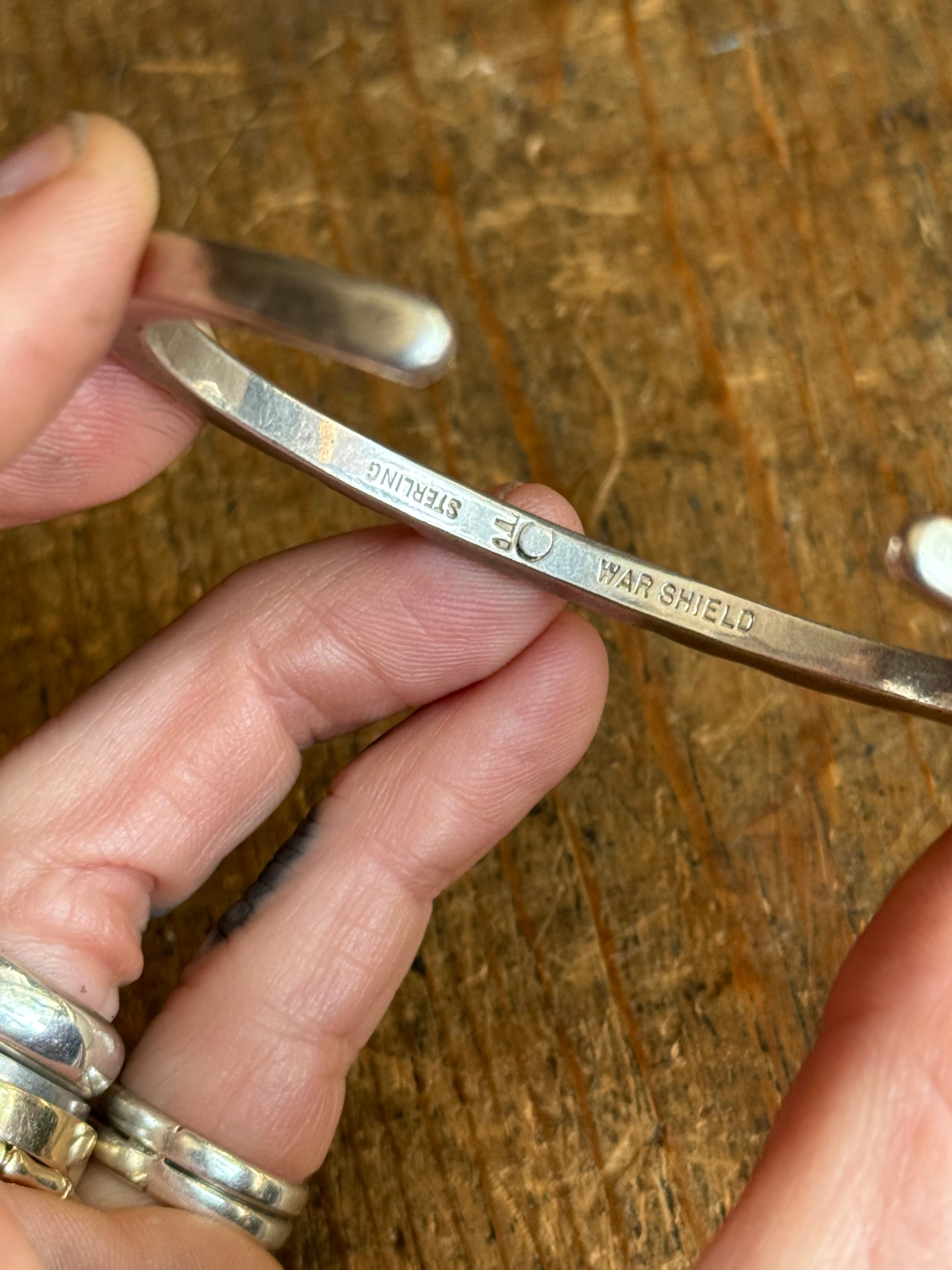 Vintage Sterling Silver Heavy Stamped Cuff