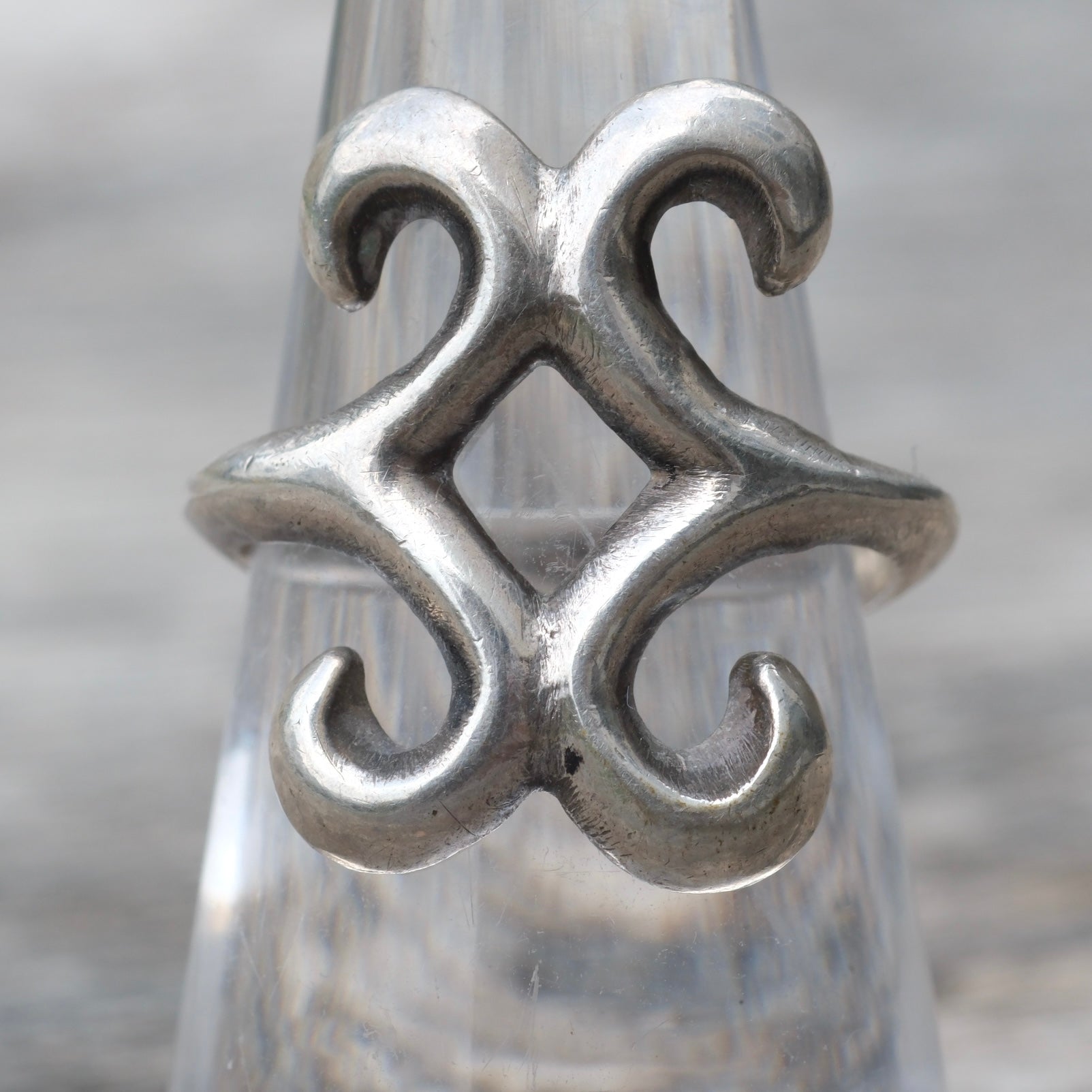 Vintage Sterling Silver Sandcast Ring 6.25