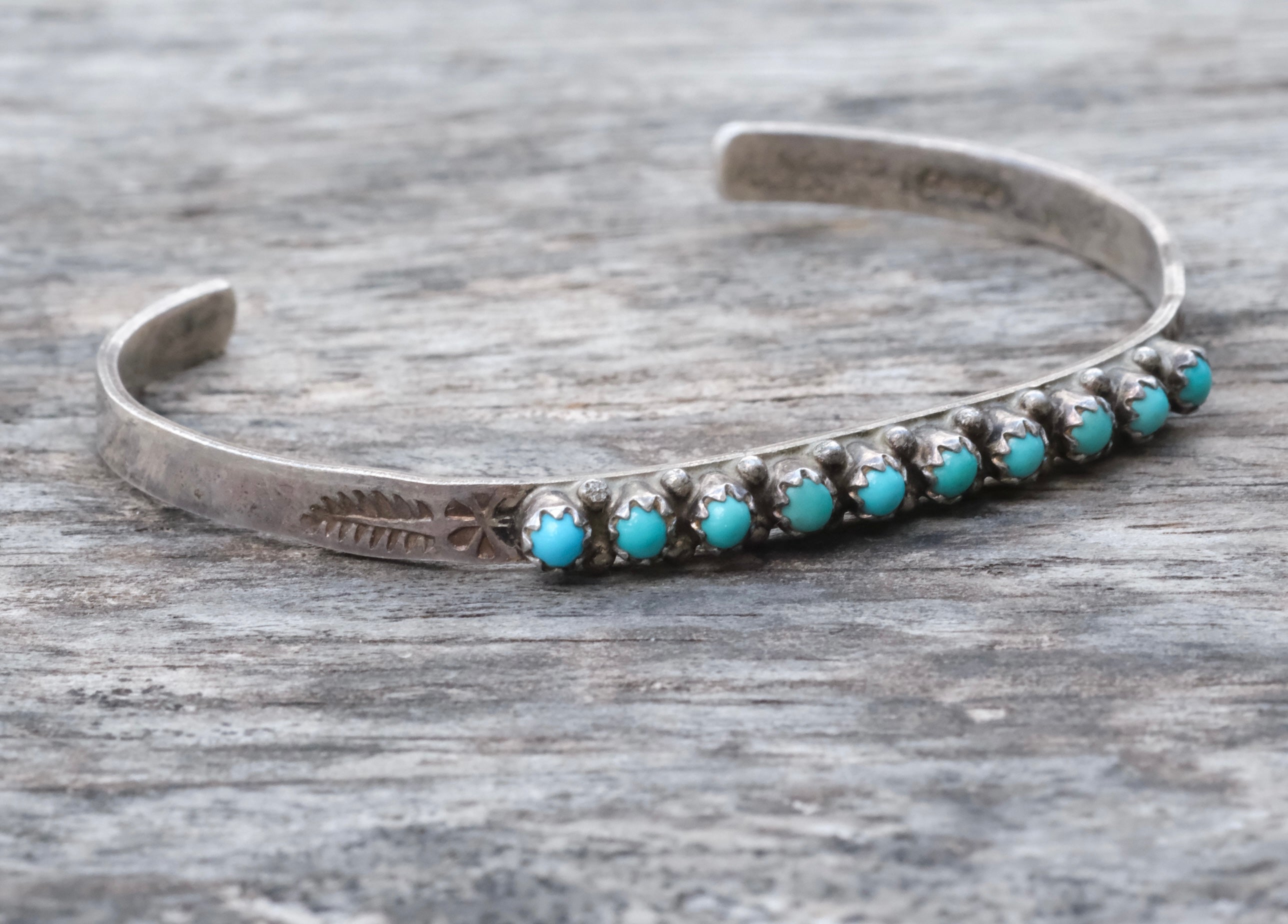 Vintage Sterling Snake Eye Turquoise Cuff Bracelet