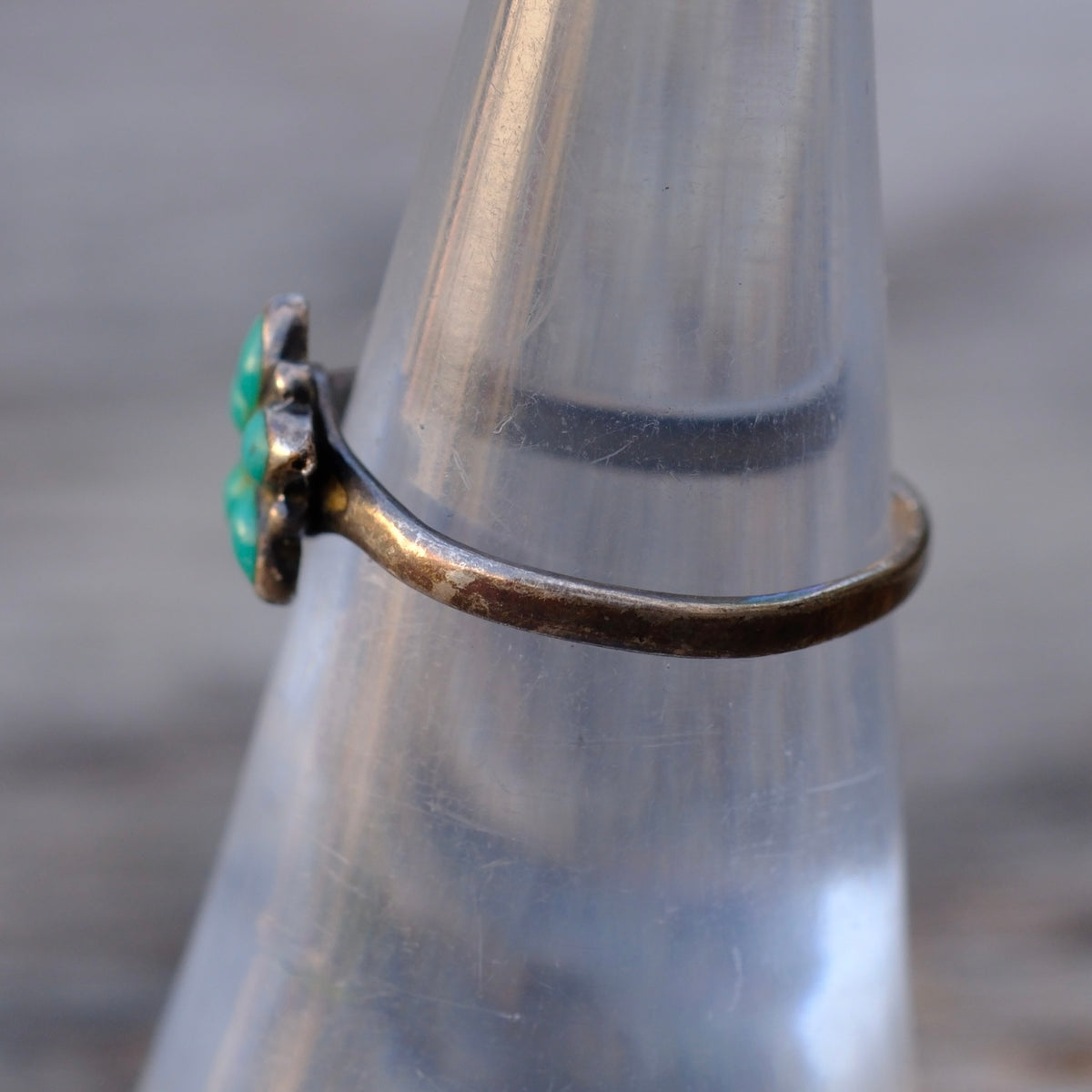 Vintage Sterling Small Turquoise Cluster Band 6