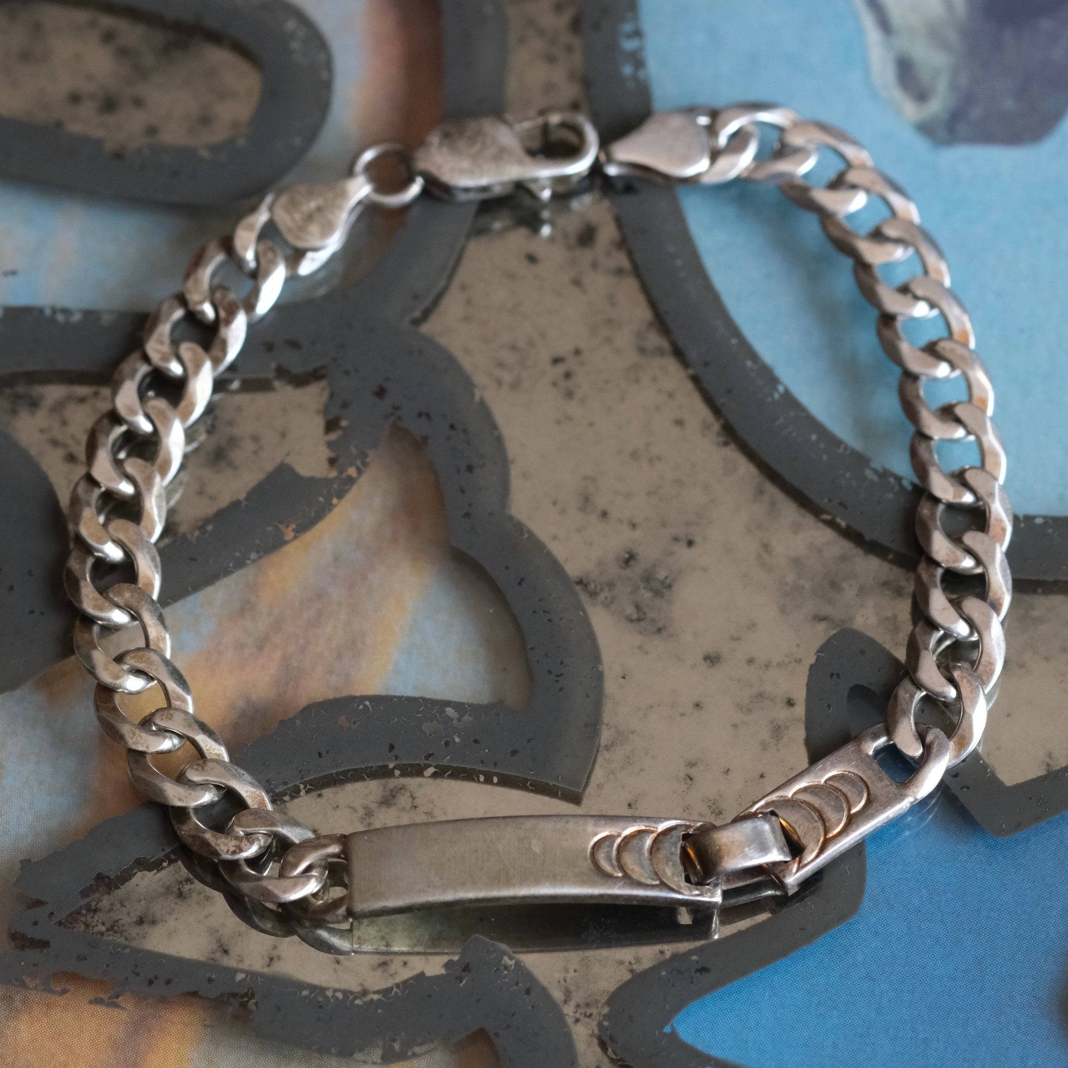 Vintage Sterling Silver ID Bracelet 8"