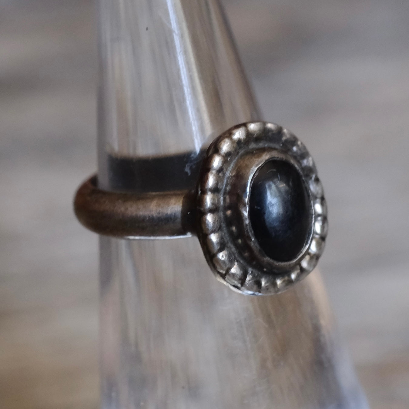 Vintage Sterling Onyx Ring 3
