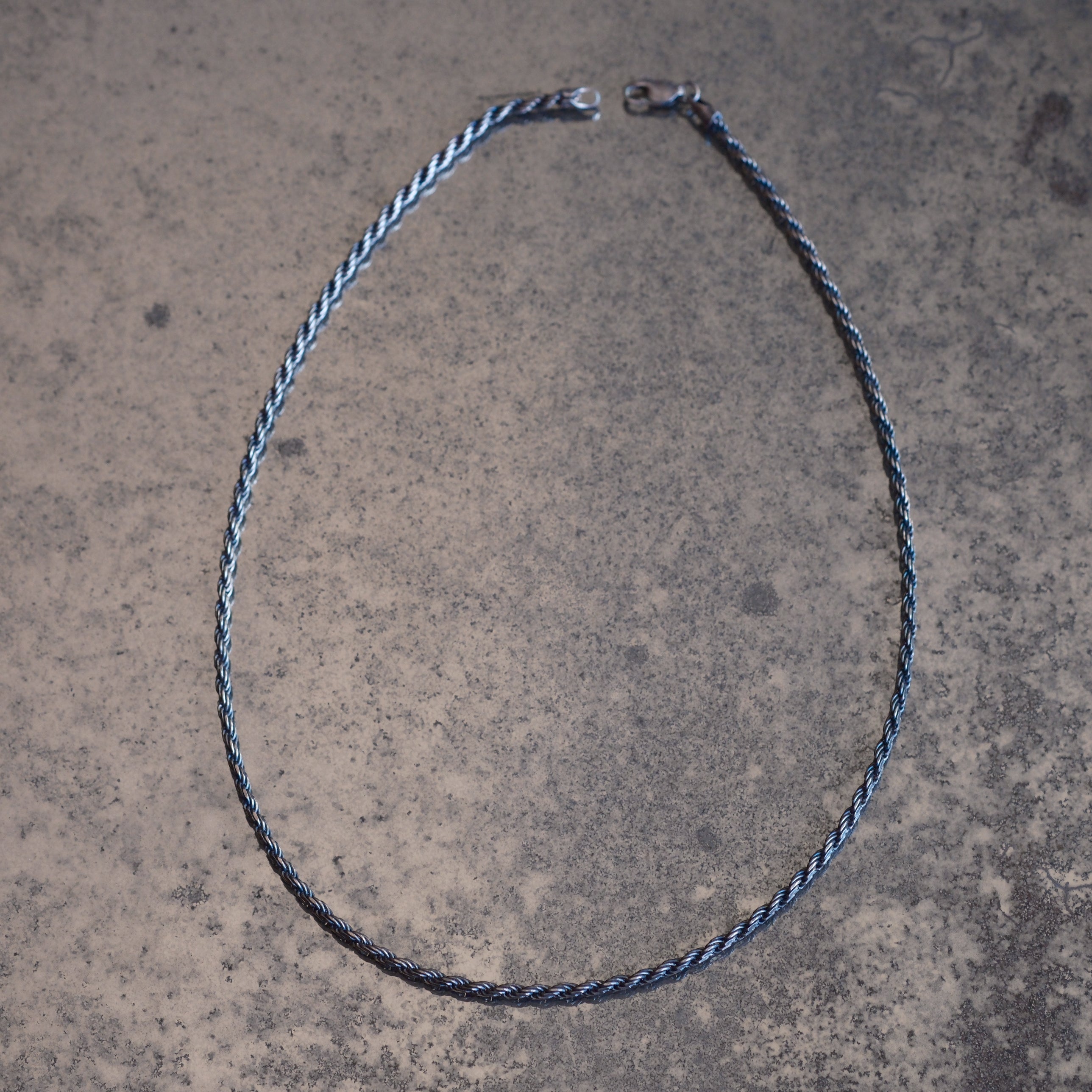 Vintage Sterling Silver Rope Chain Necklace 18"