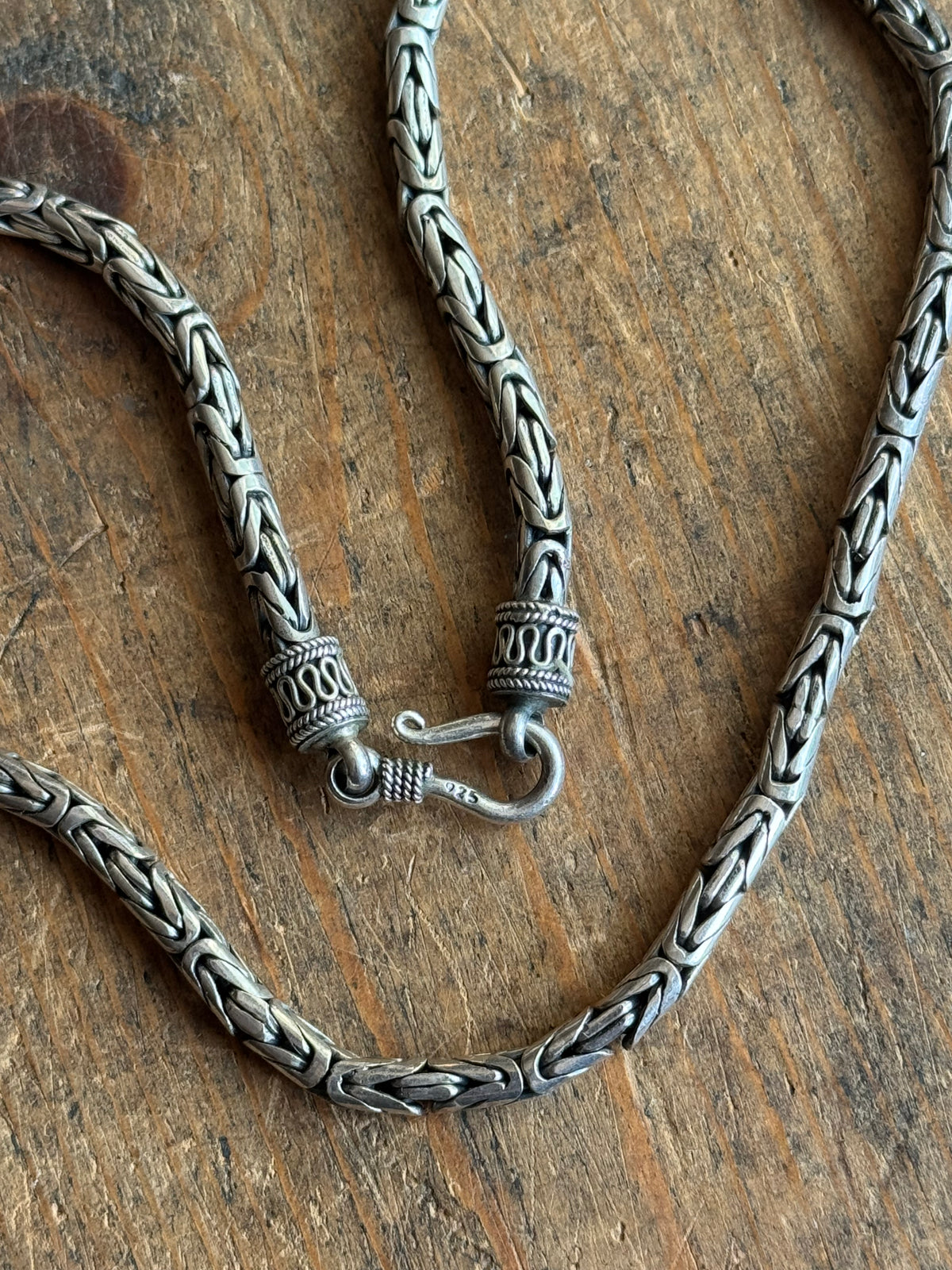Vintage Sterling Silver 18” Chunky Byzantine Chain