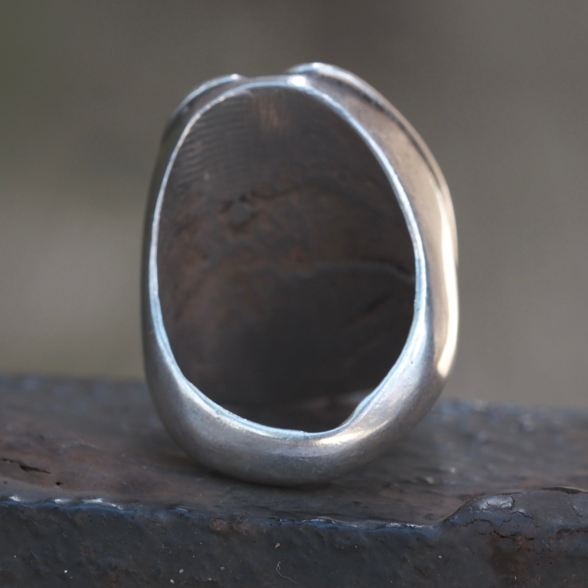 Vintage Sterling Turquoise Florette Ring 9.5