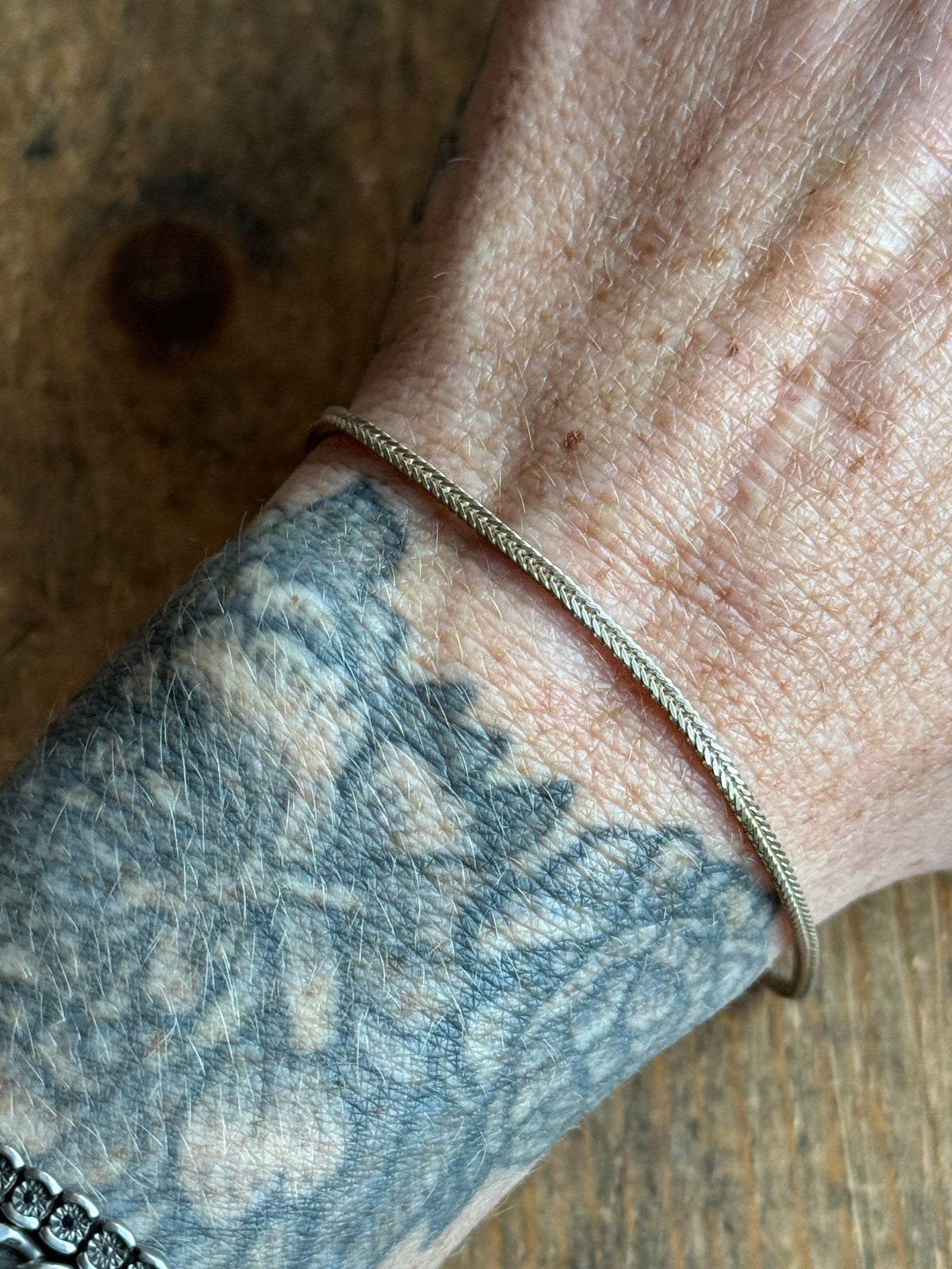 Vintage Sterling Silver Square Foxtail Chain Bracelet