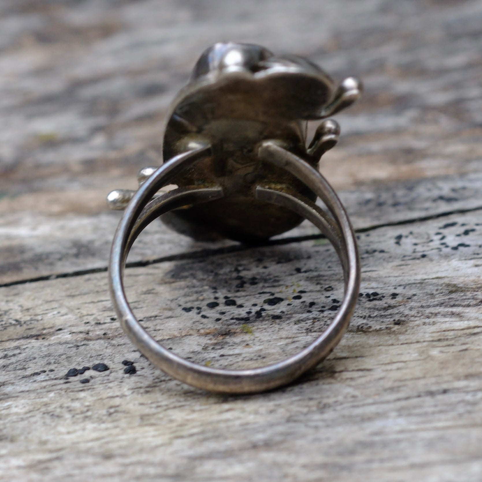 Vintage Sterling Turquoise Ring 6.75