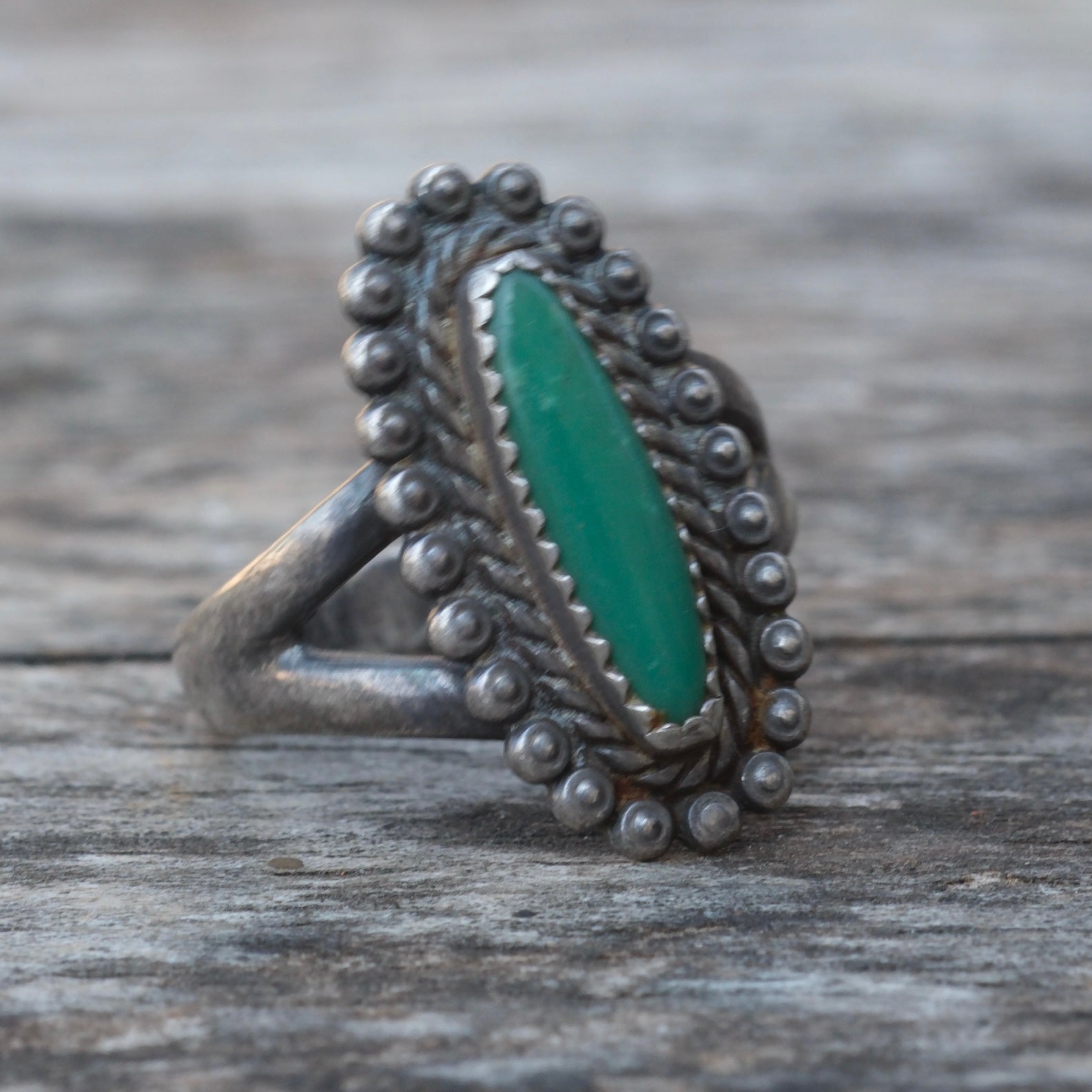 Vintage Sterling Turquoise Ring 5.75