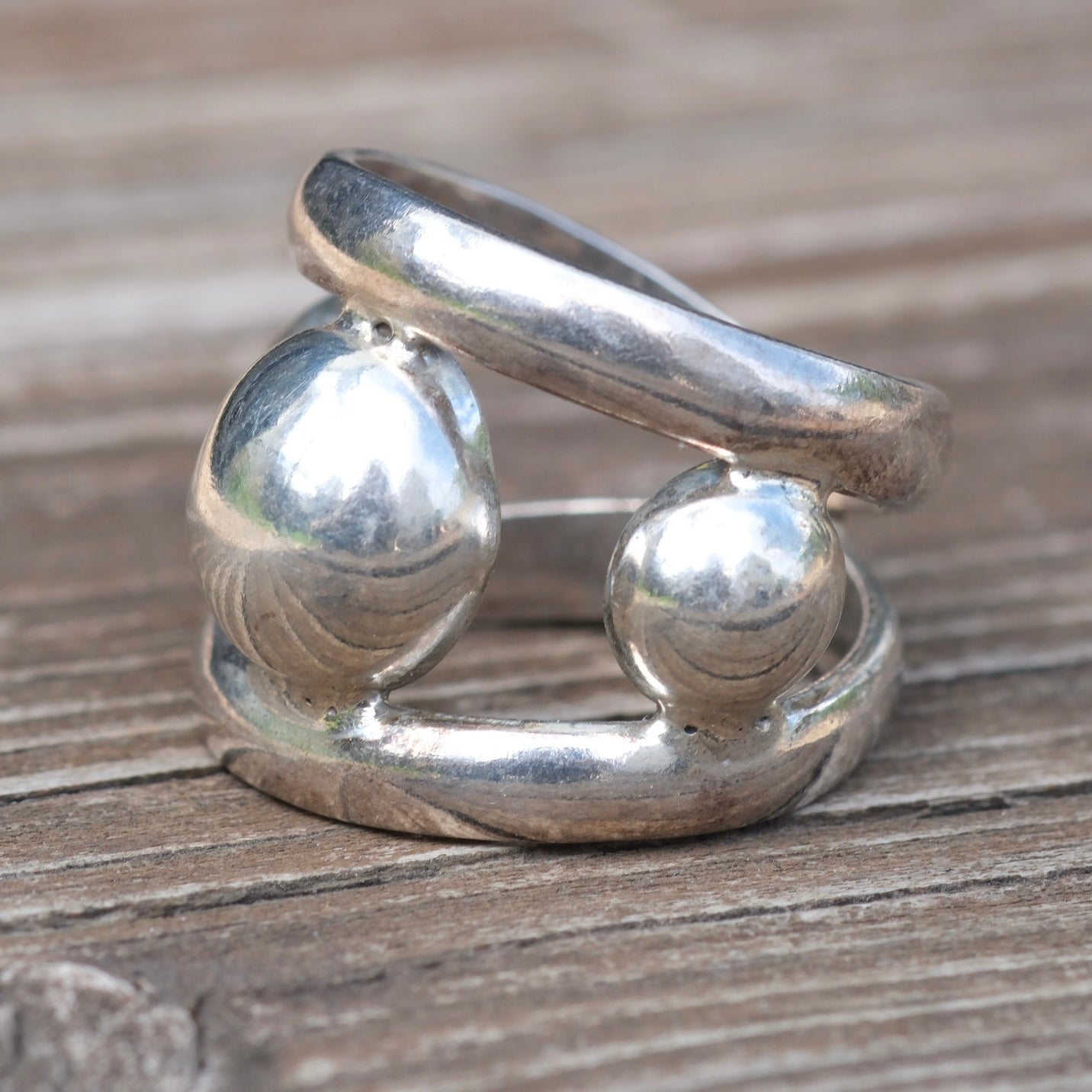 Vintage Sterling Silver Modernist Ring 6