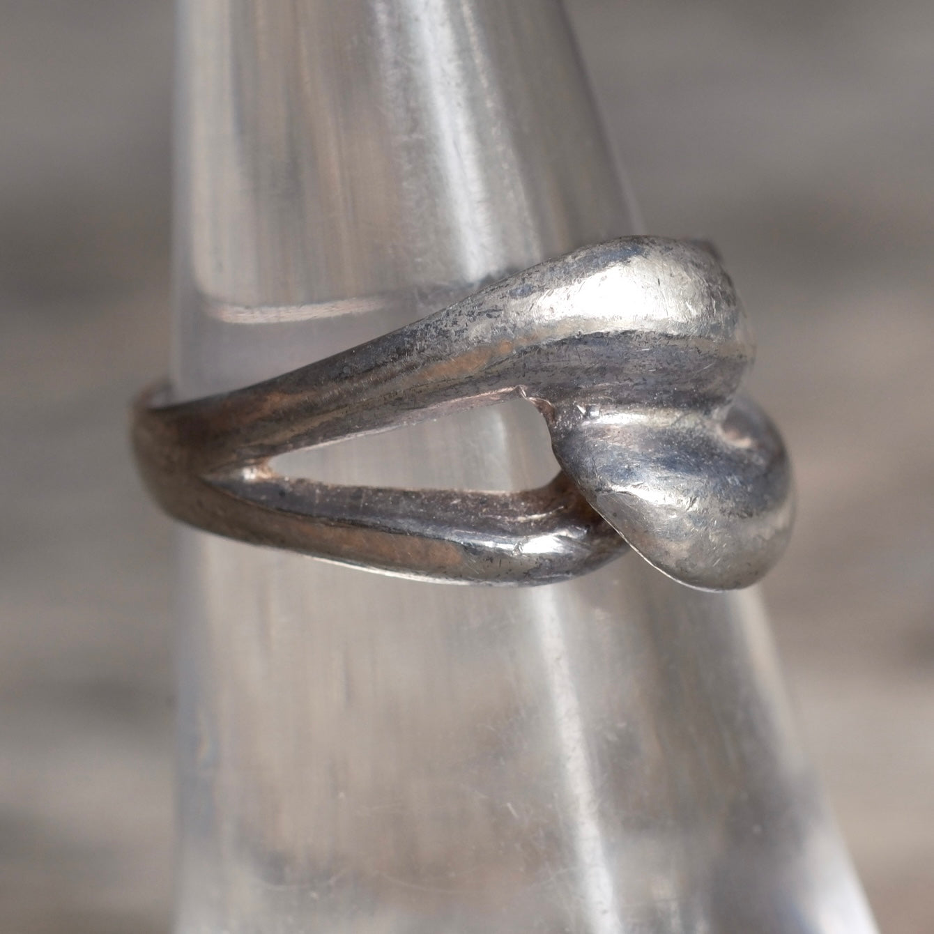 Vintage Sterling Silver Modernist Ring 5.75