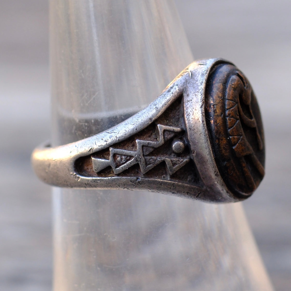 Vintage Sterling and Copper Kokopelli Ring 7