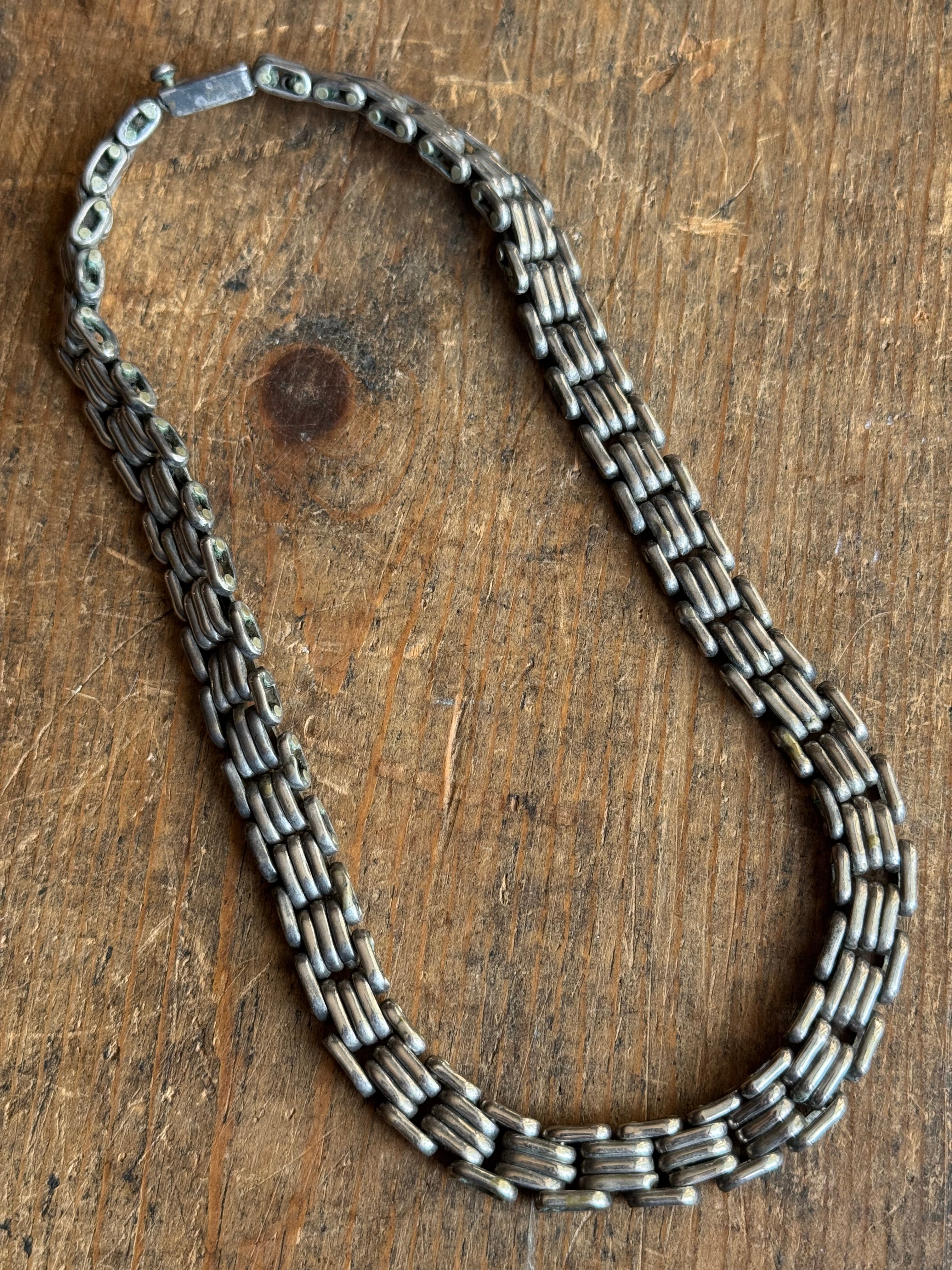 Vintage Sterling Silver 17” Panther Link Chain