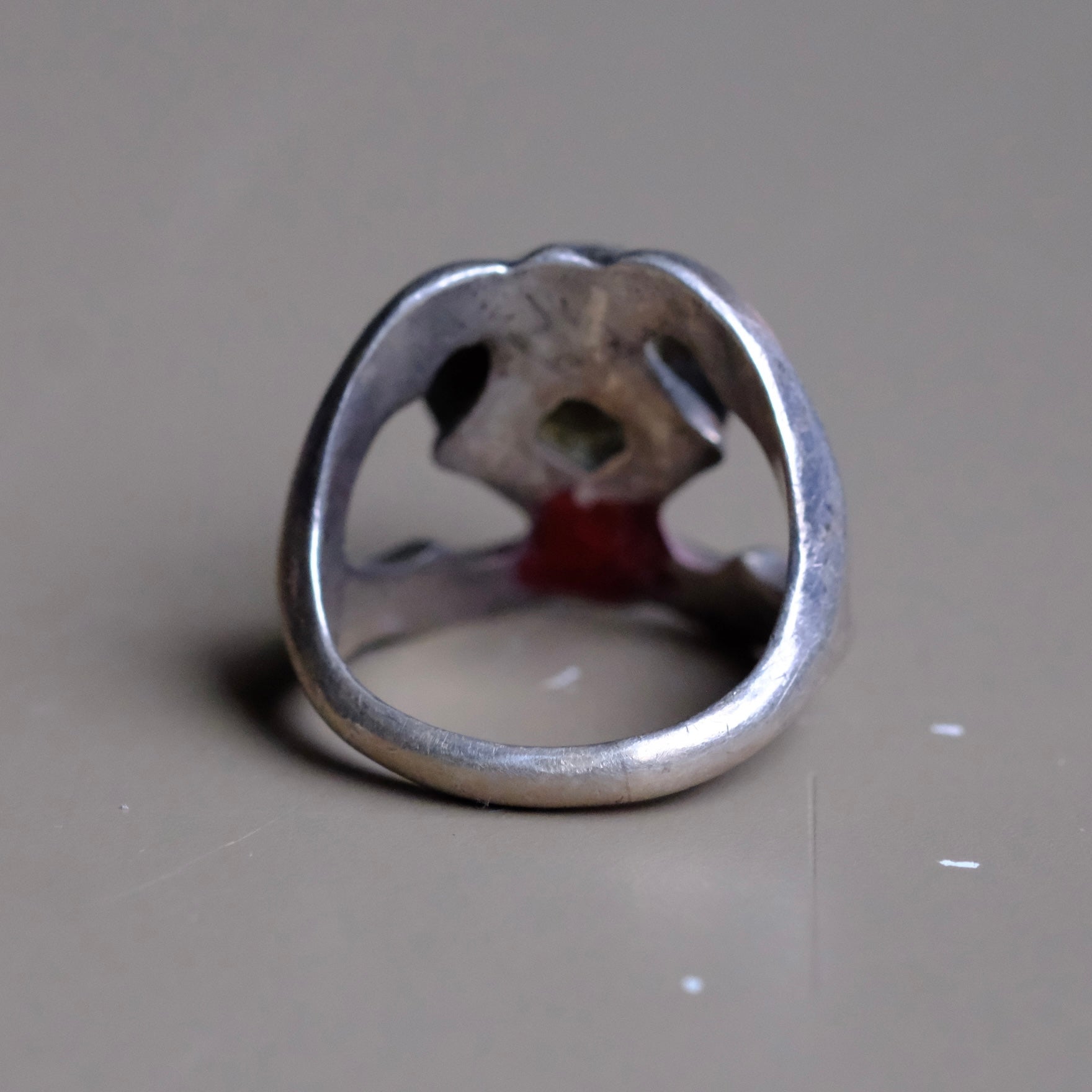Vintage Sterling Turquoise Sandcast Ring 5