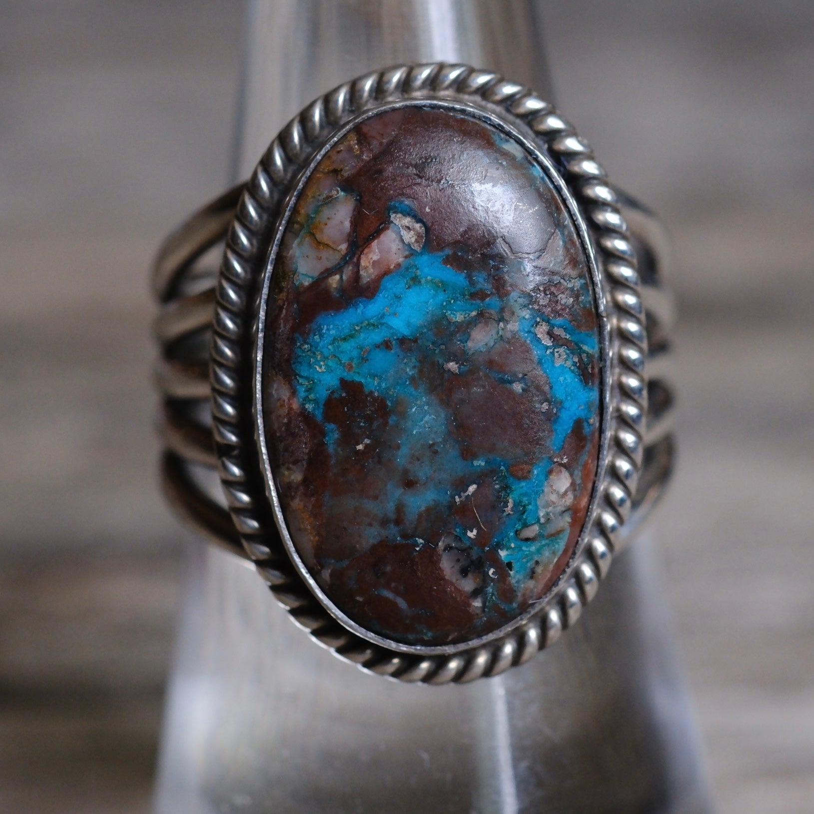 Vintage Sterling Bisbee Turquoise Ring 7.5