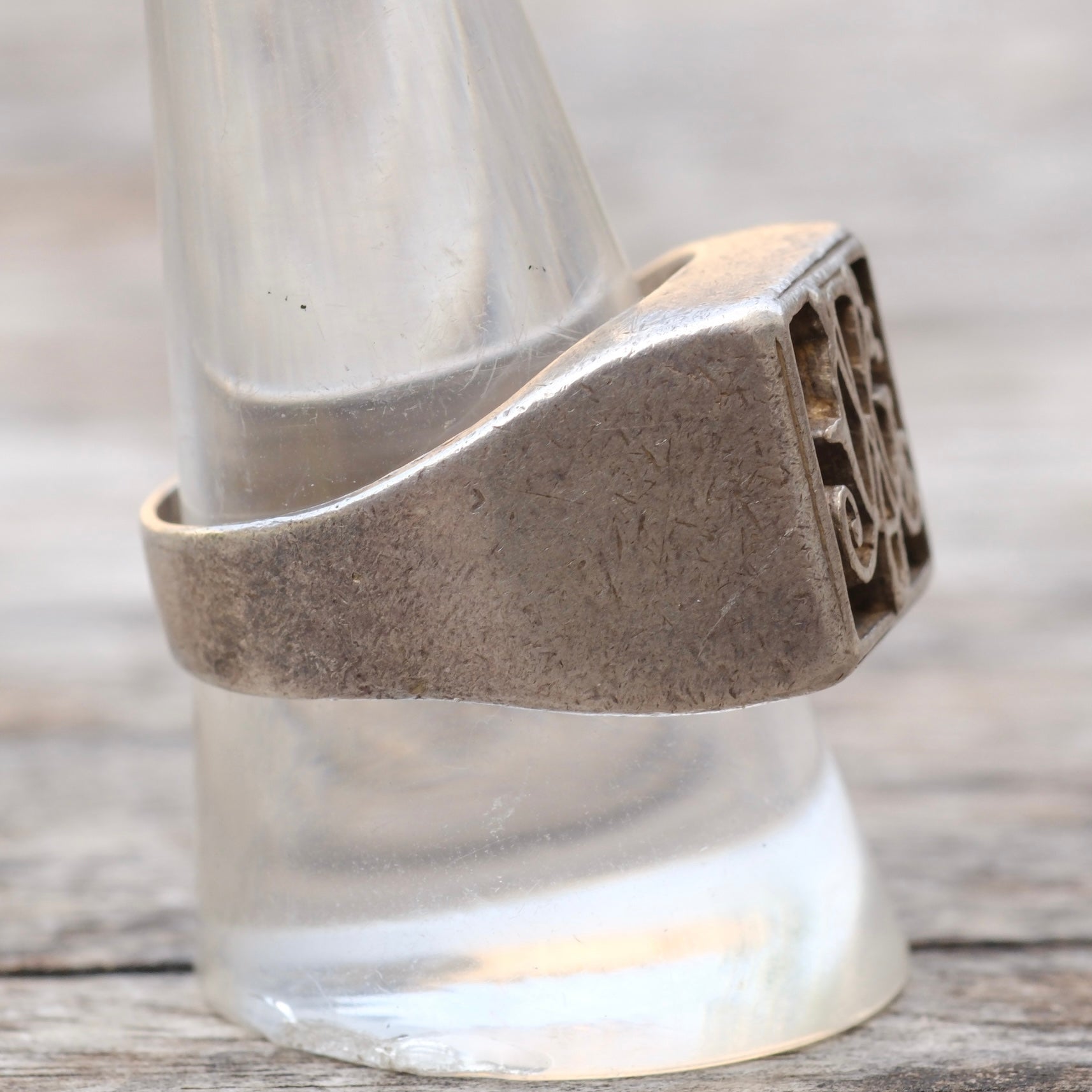 Vintage Sterling Mossimo Signet Ring 10.75
