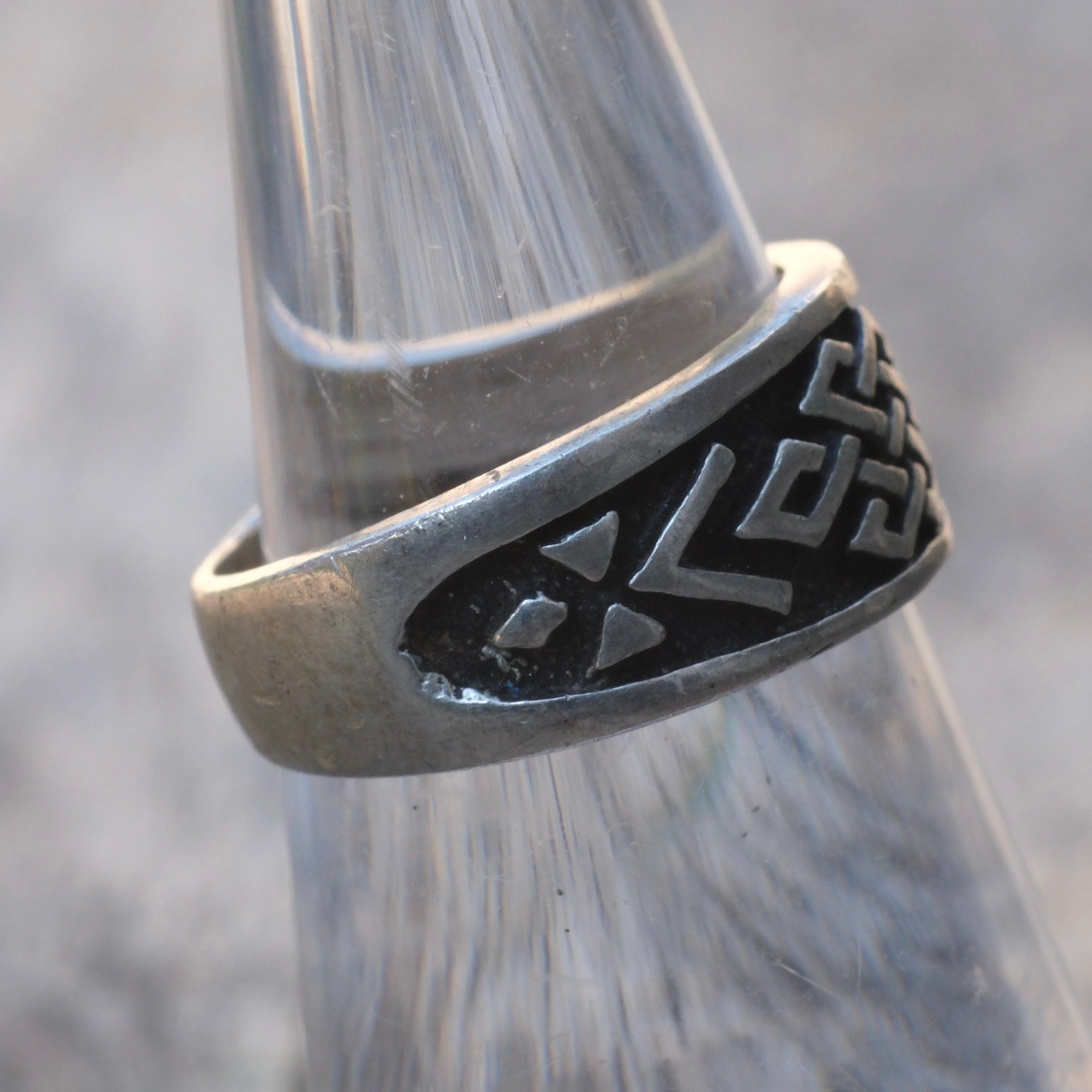 Vintage Sterling Silver Celtic Pattern Ring 6